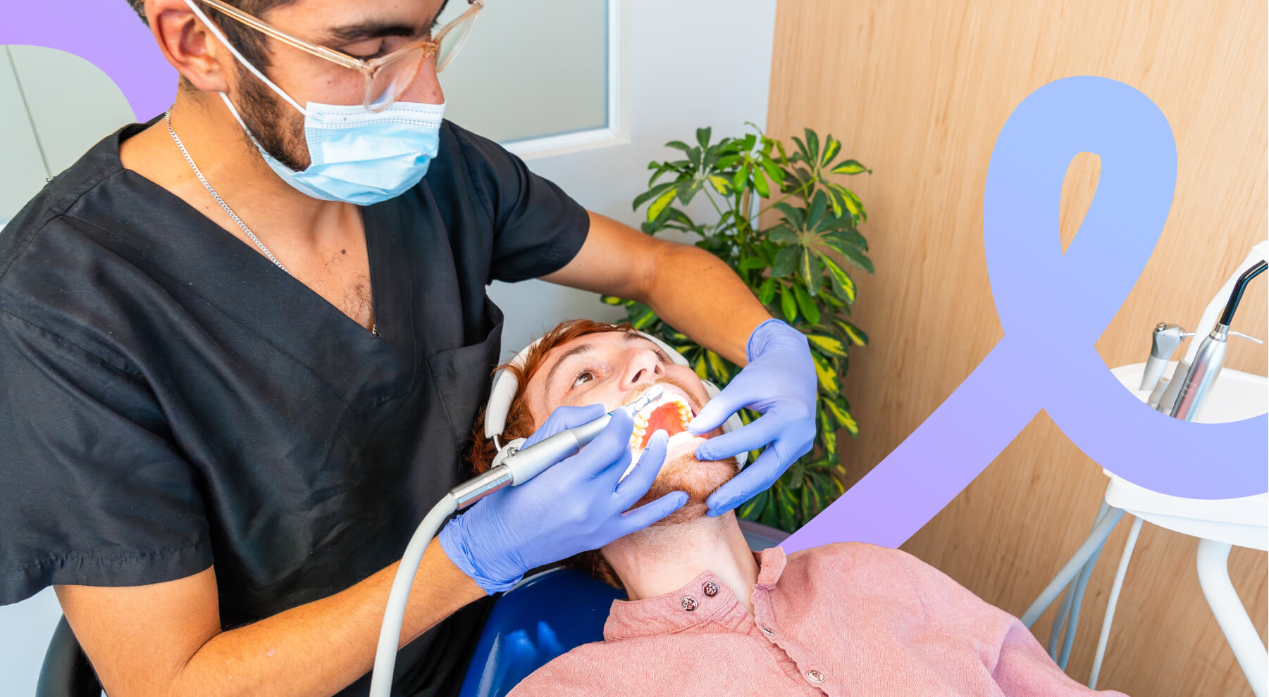 Dentist in Mexico City performing a professional dental cleaning on a patient