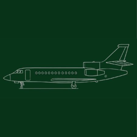 Diagram of the Falcon 7X S/N 93, side view, Jetrock