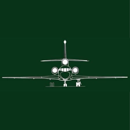 Diagram of the Falcon 7X S/N 93, front view, Jetrock