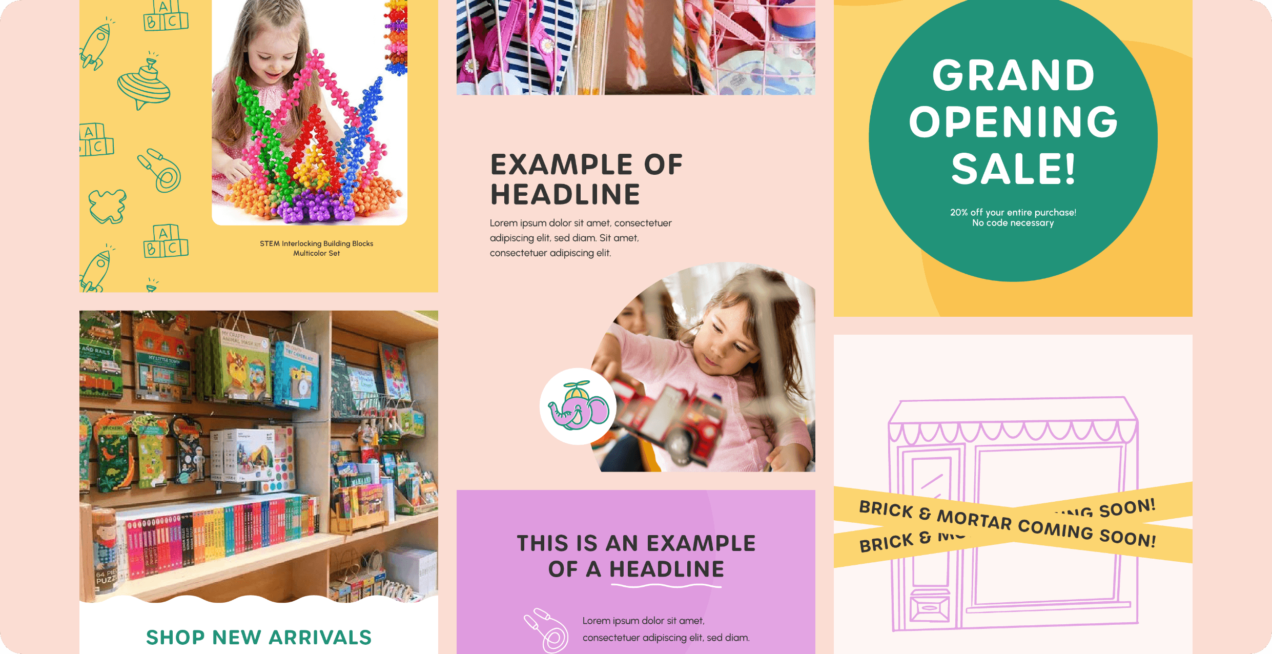 Goodies and Giggles Toy Store social media templates designed by AP The Creative