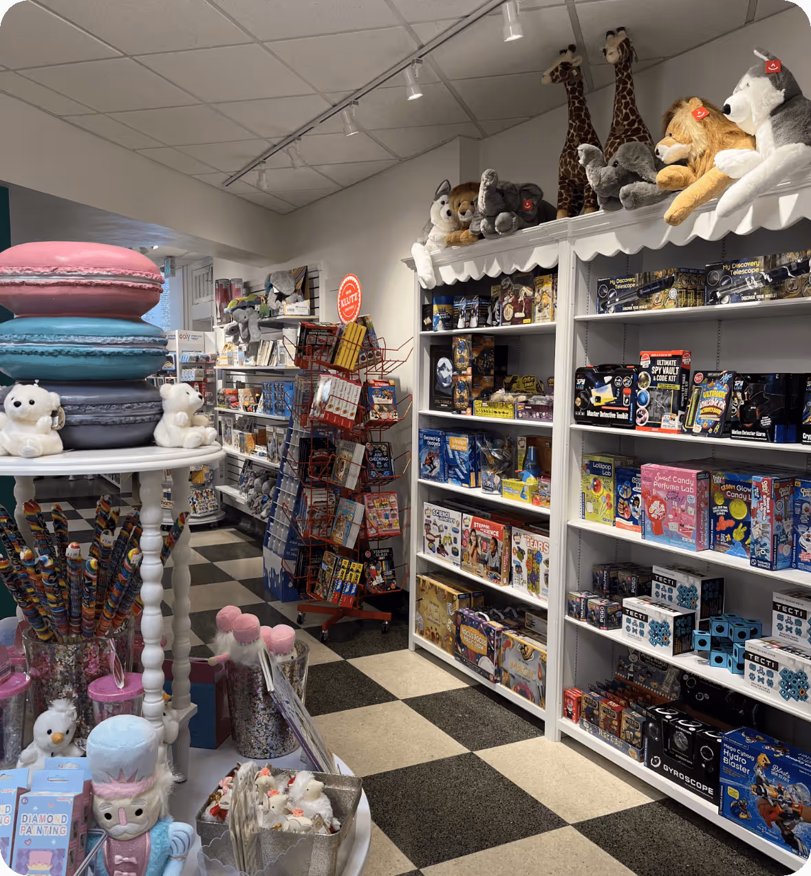 Interior of Goodies and Giggles Toy Store on Mass Ave in Indianapolis