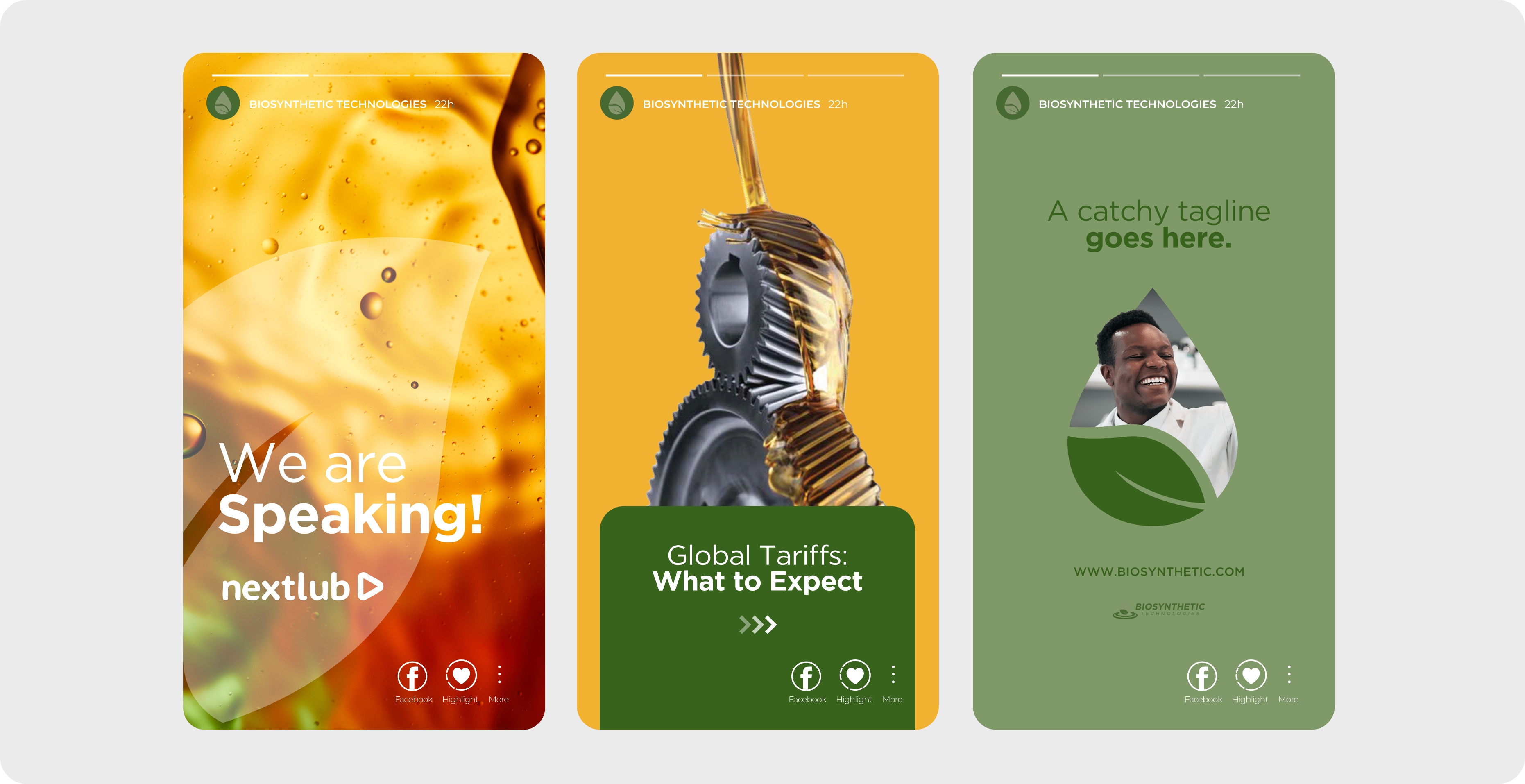 Instagram story template designs for Biosynthetic Technologies by AP The Creative.