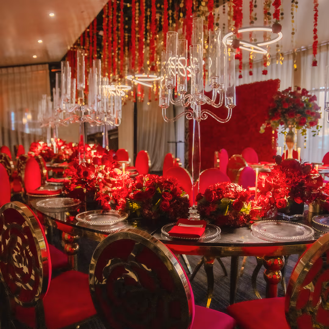 Our large private room with a glass wall on an entire side, curtained entrance, private bar and A/V capabilities. The large space makes it ideal for presentations, strolling events & more.