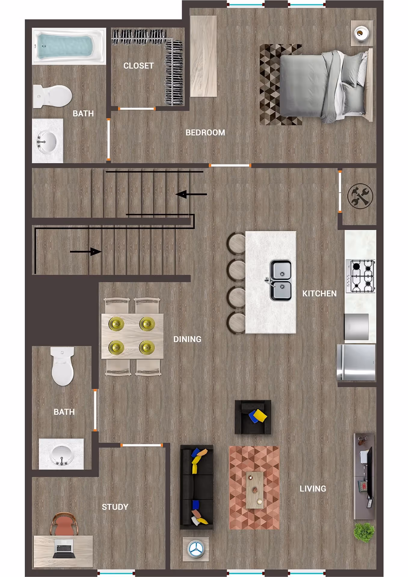 UNIT D2 BROWNSTONE 2nd floor