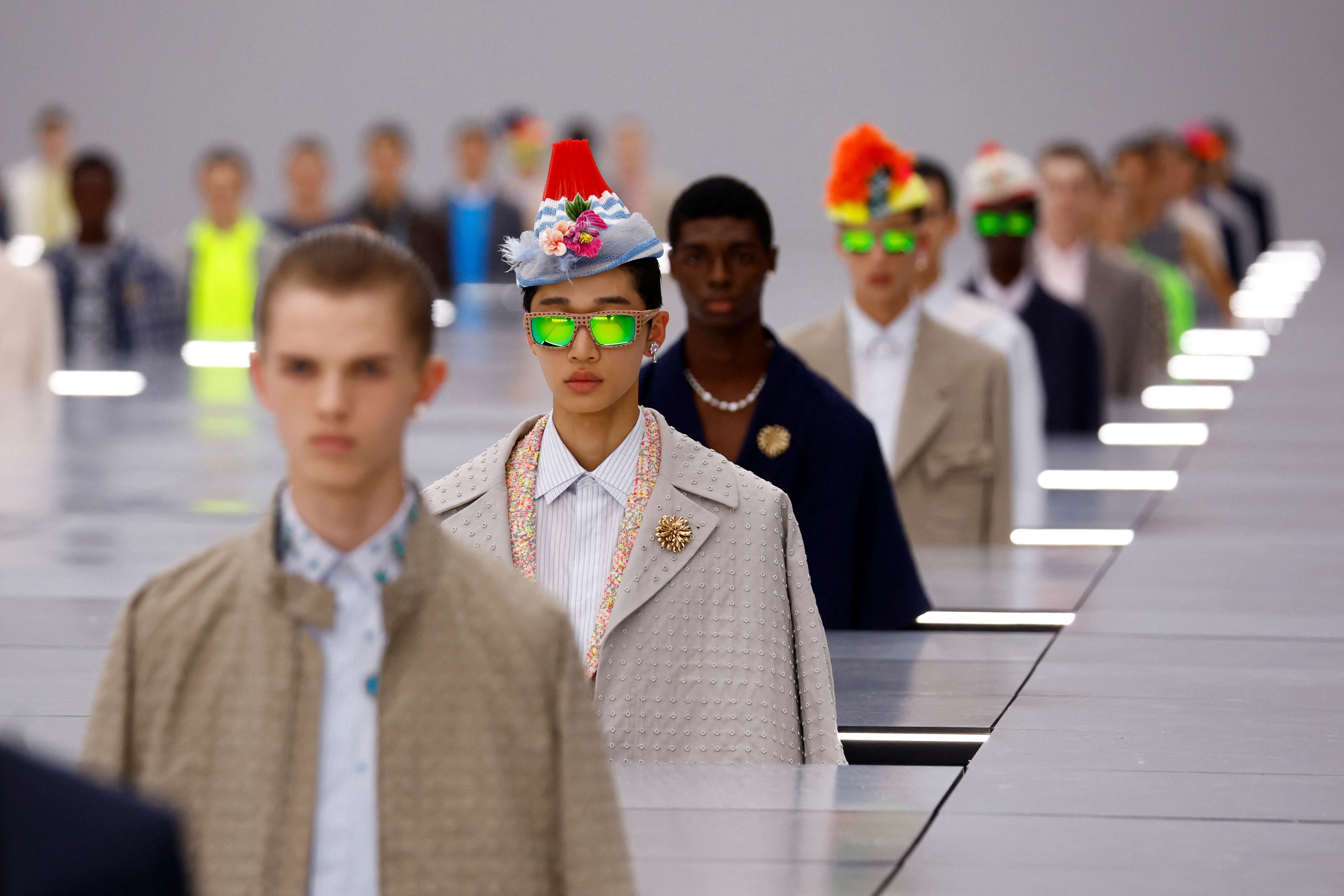 Dior's Kim Jones sends models rising up from the floor at Paris ...