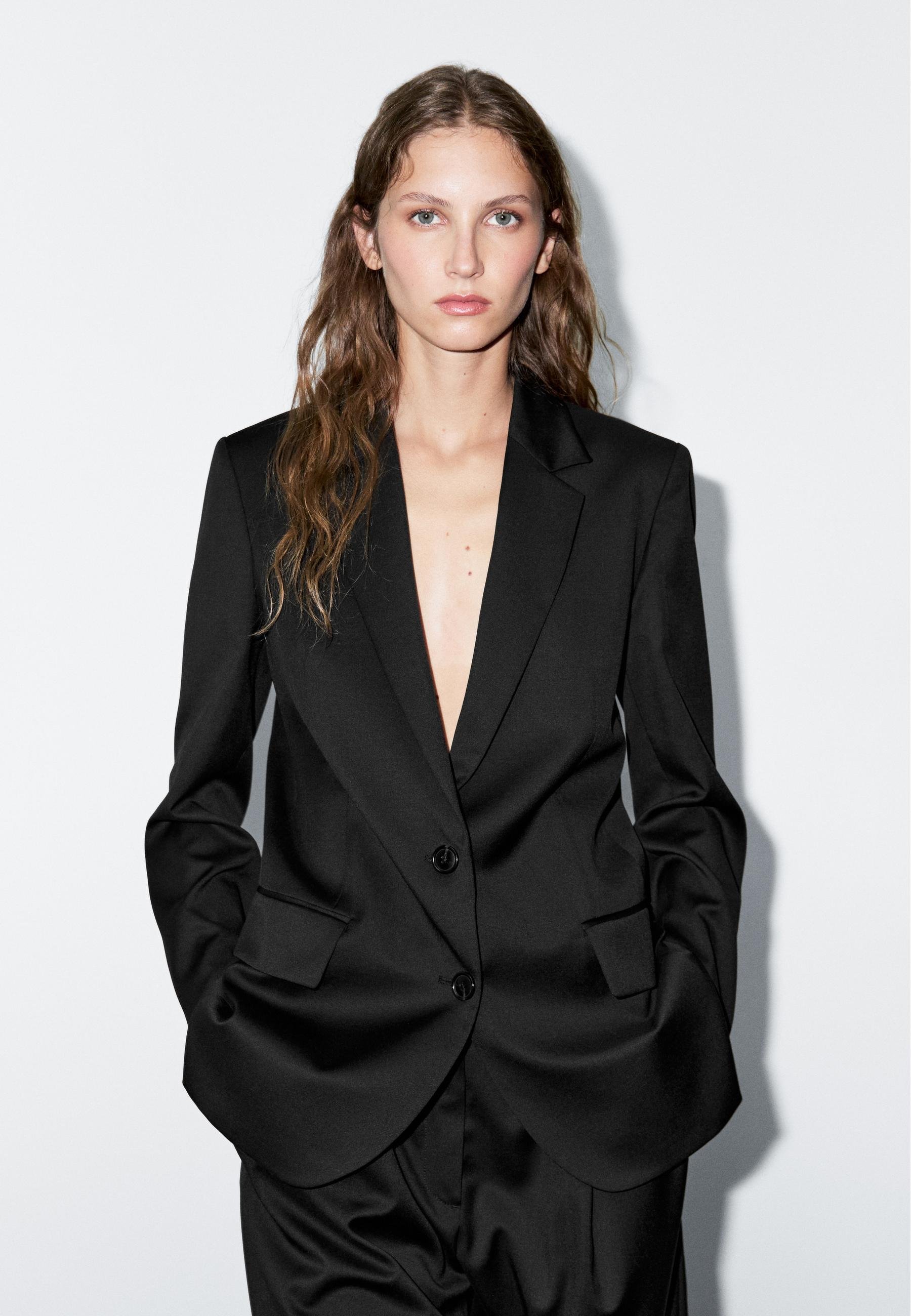 Massimo Dutti TWO-BUTTON EXTRA-FINE - Blazer - black - Zalando.co.uk