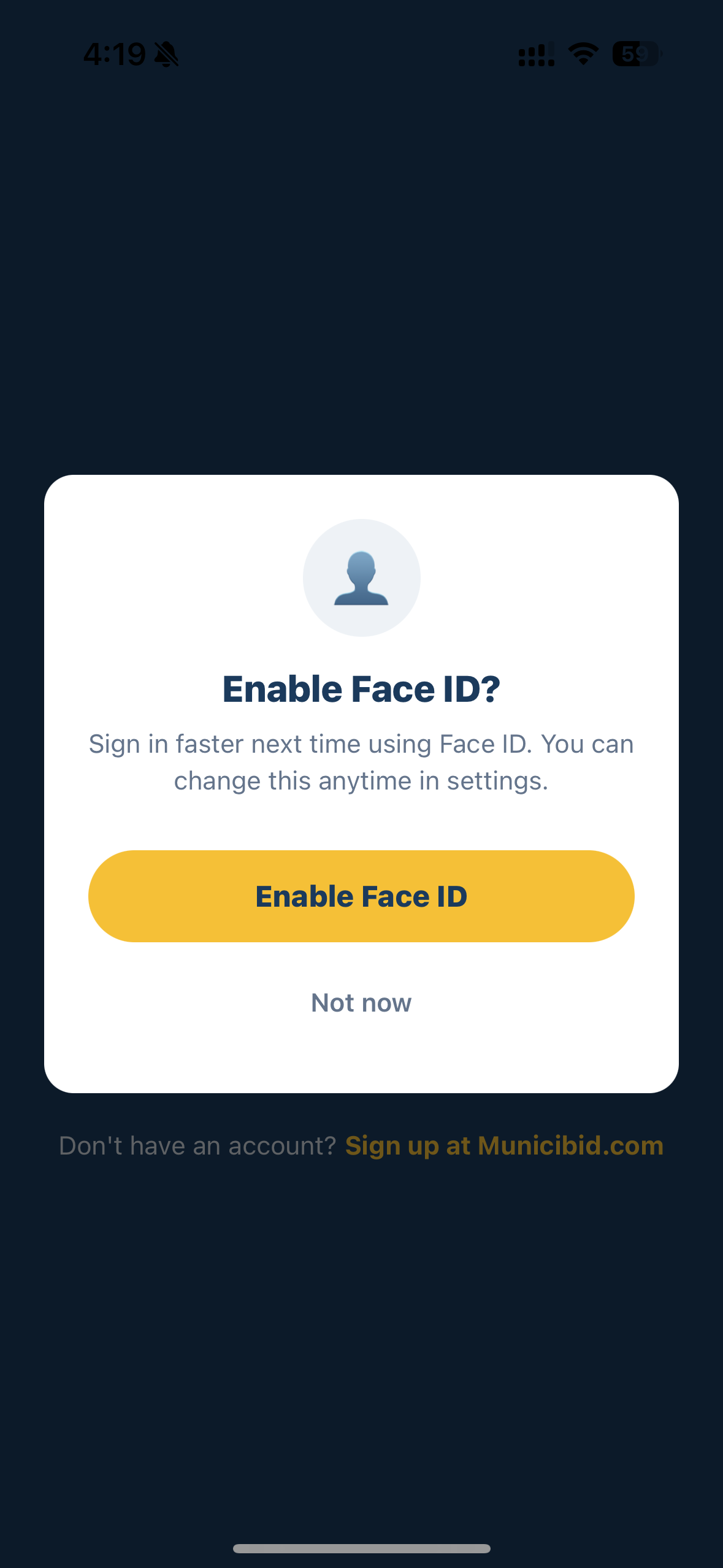 Municibid app Listing Detail screen