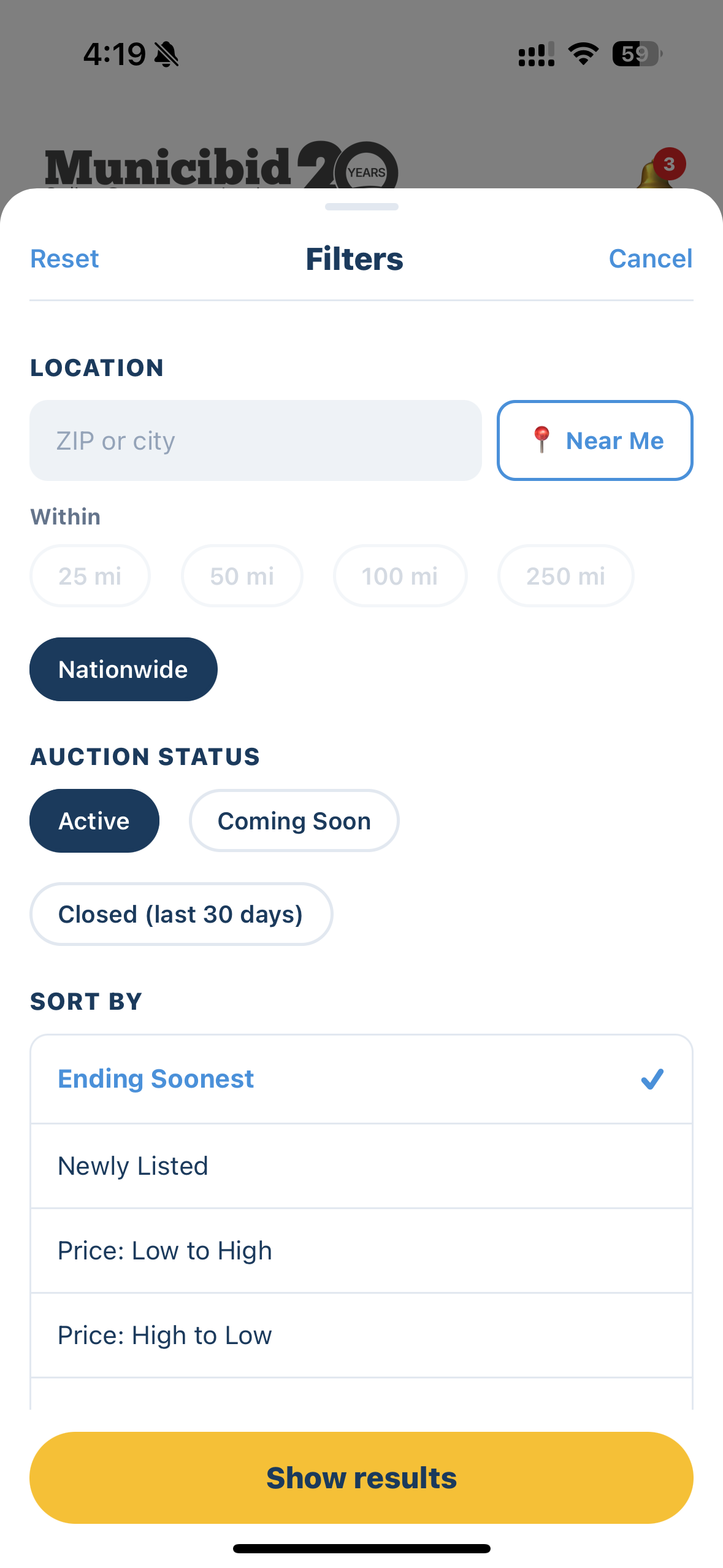 Municibid app Photos viewer screen