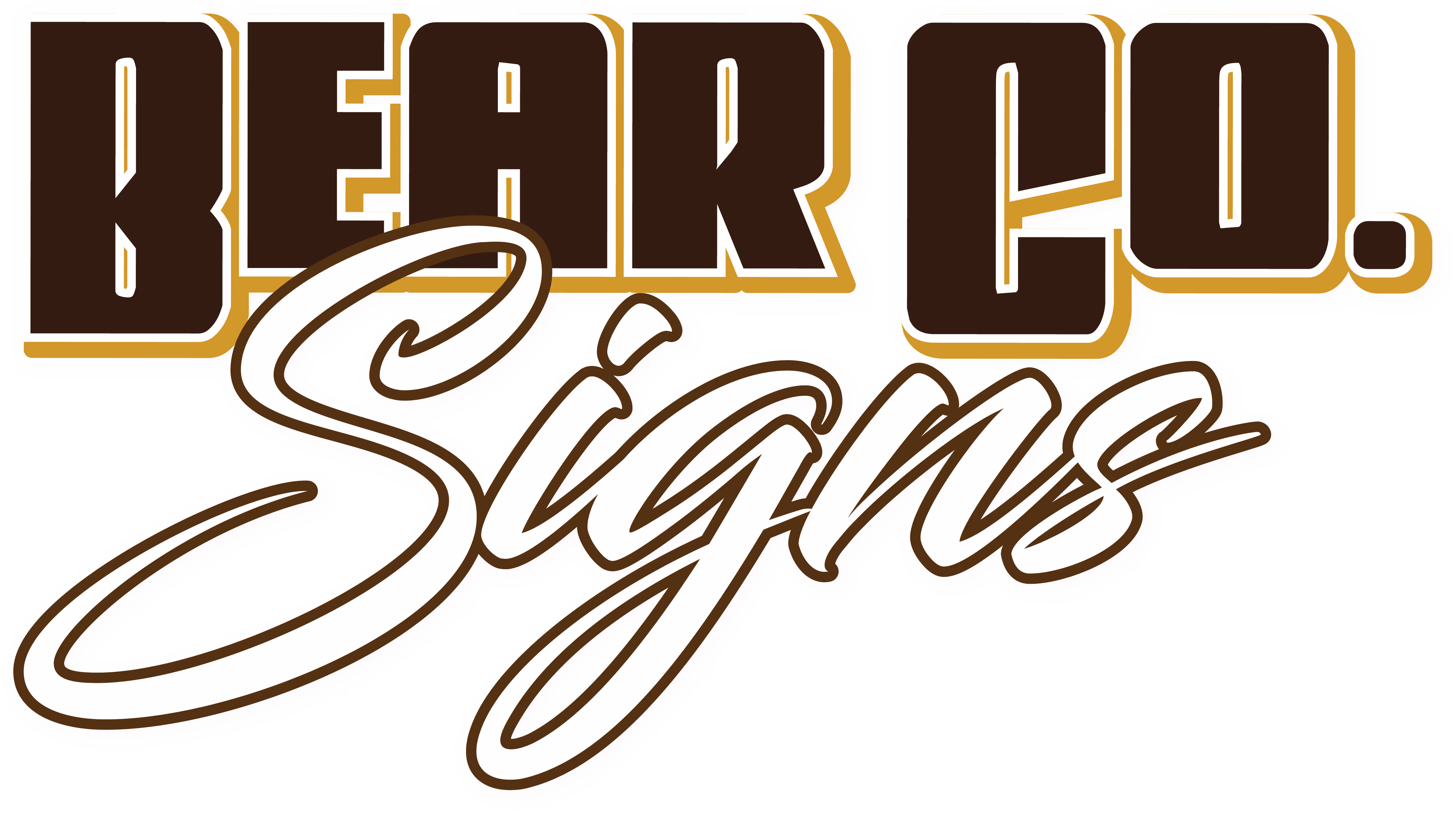 Logo reading 'BEAR CO. Signs' with bold block letters for 'BEAR CO.' and cursive style for 'Signs'.