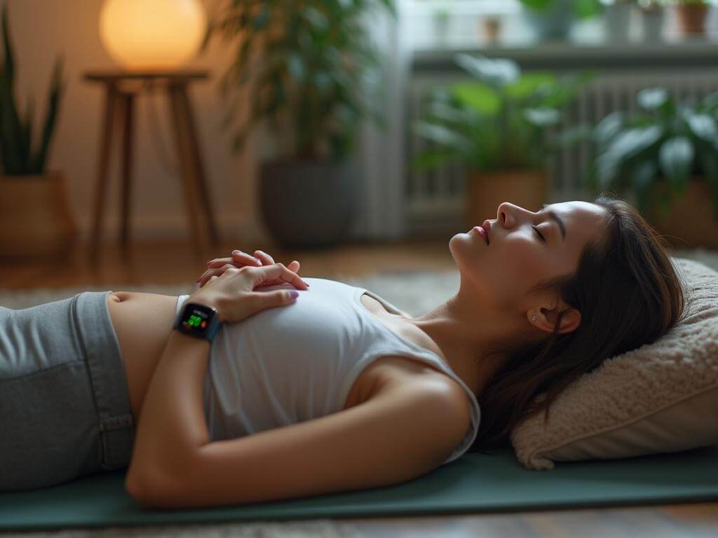 Diaphragmatic breathing for stress relief