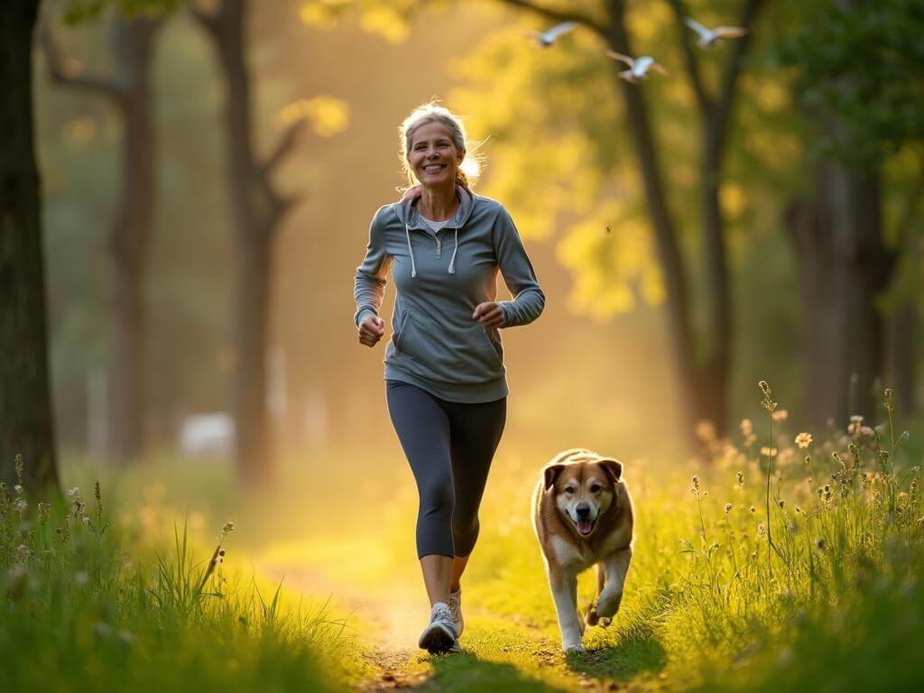 Woman walking for vagus nerve activation