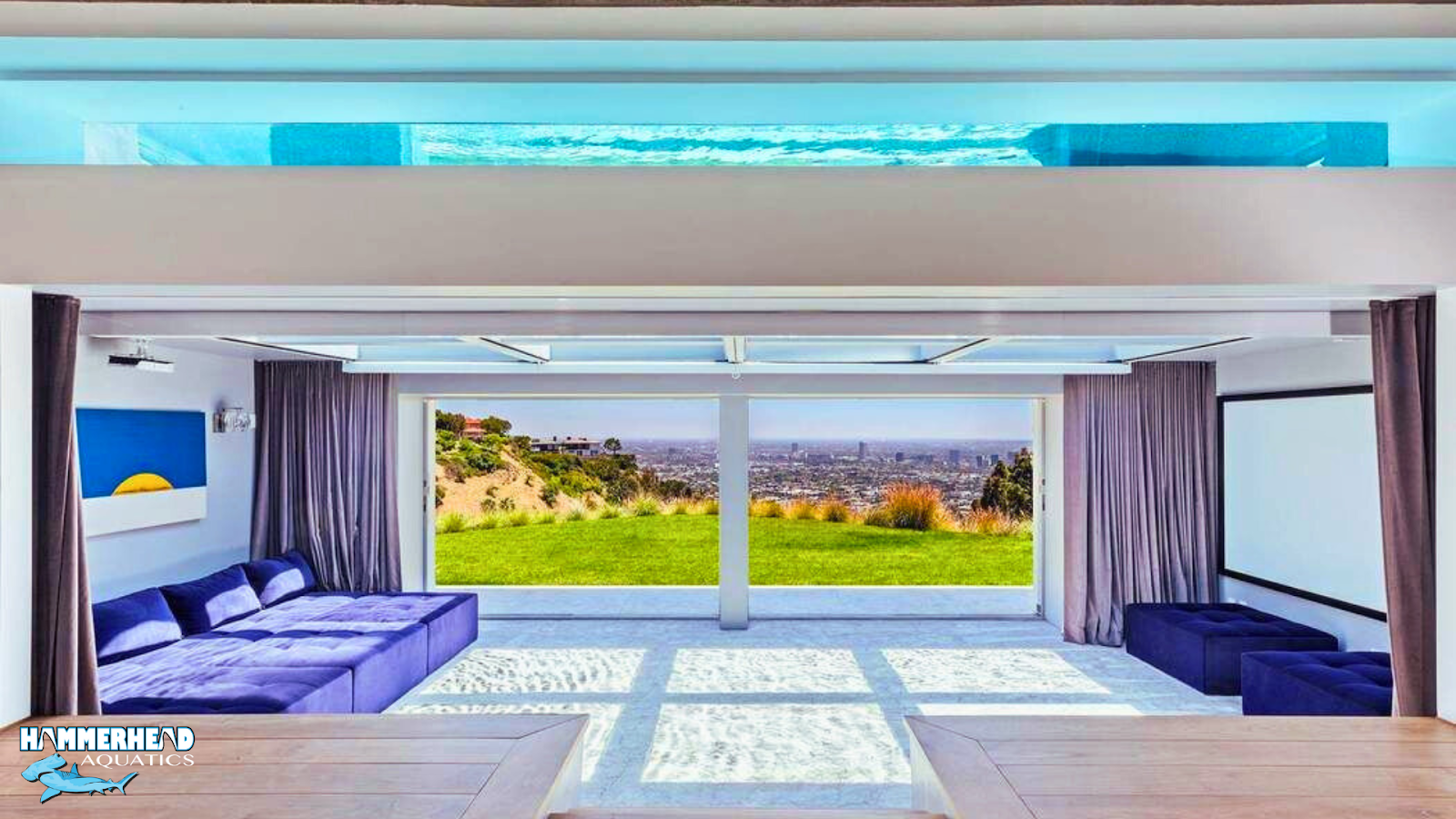 Pool window enhancing natural light and creating a sense of space.