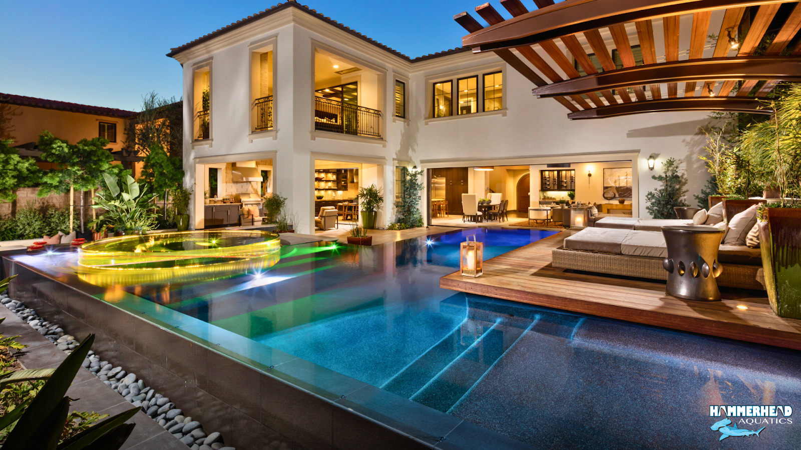 Elegant modern pool featuring premium pool coping finish