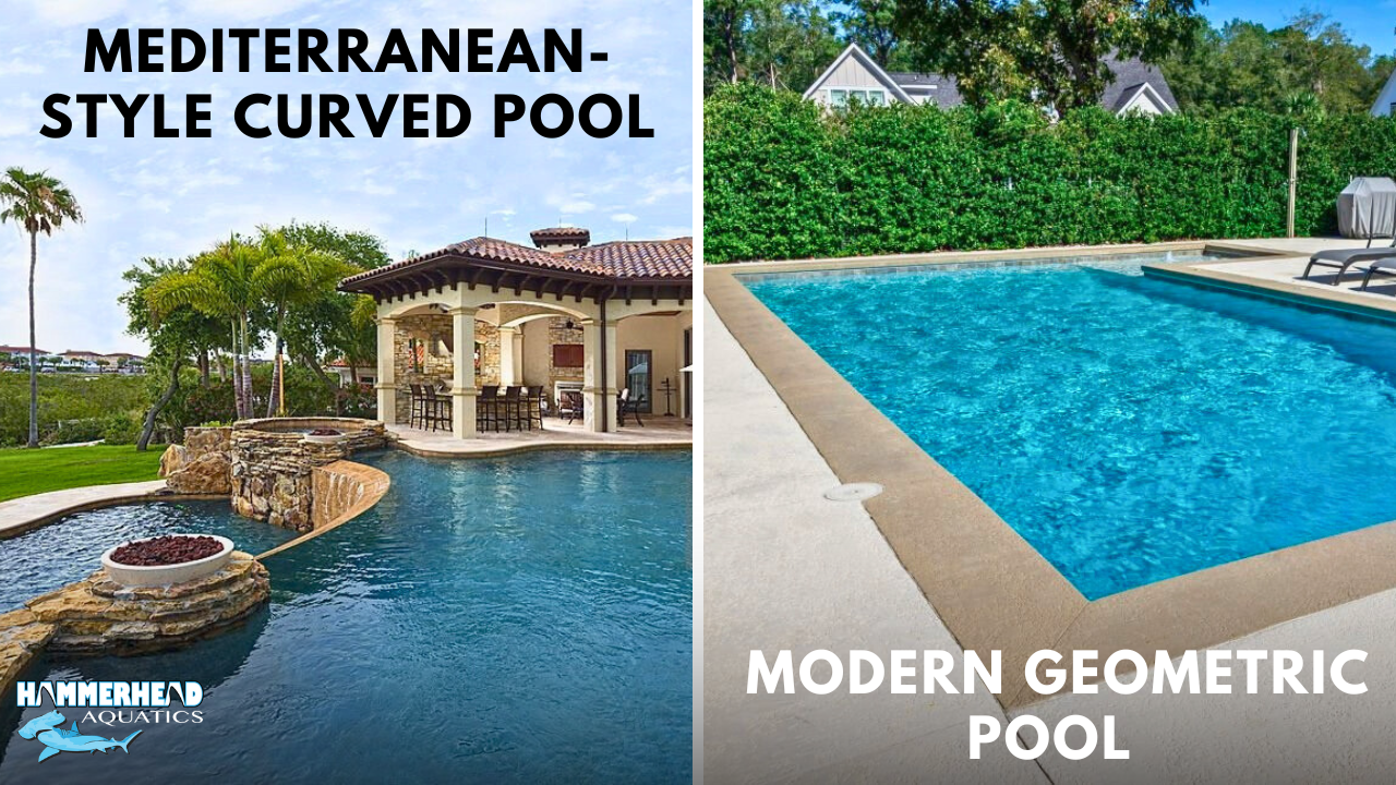 Side-by-side comparison of pool styles based on home architecture