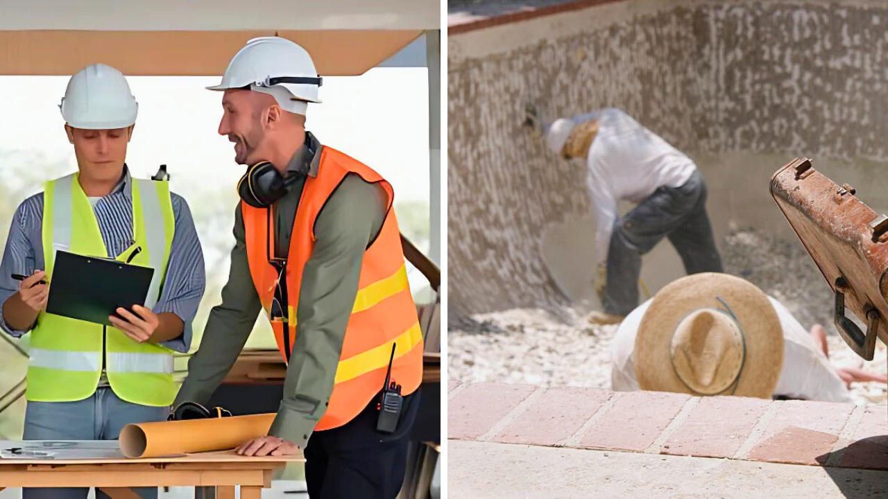 Construction process of commercial pool vs residential pool