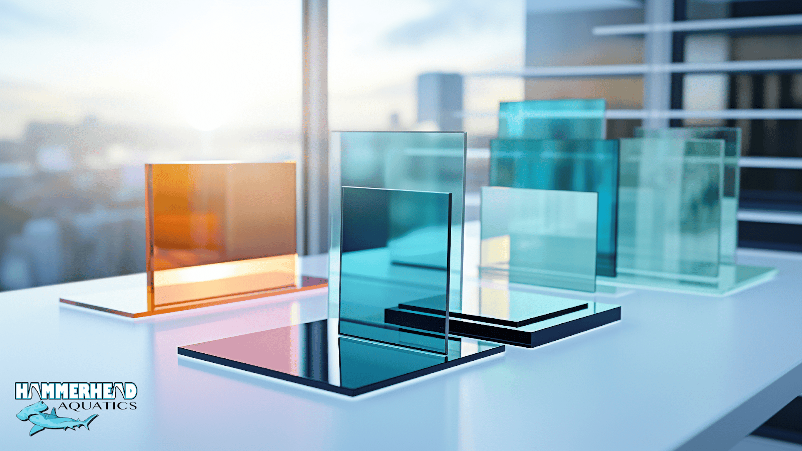 Laminated aquarium glass with interlayers compared to tempered glass fracture.