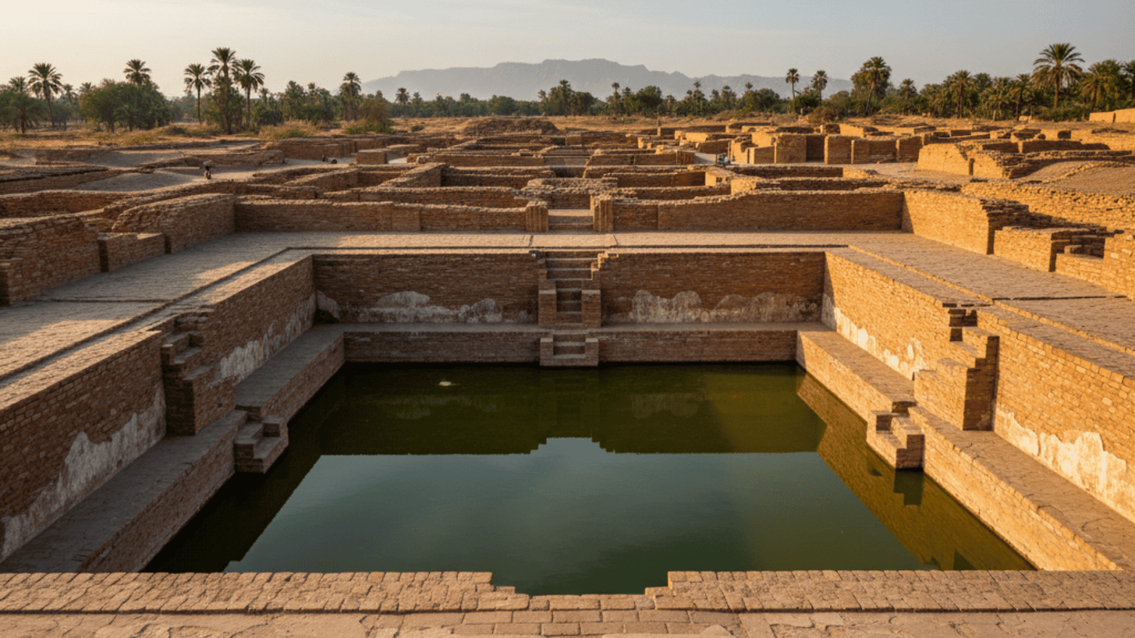 Ancient Great Bath of Mohenjo-Daro, one of the first known swimming pools