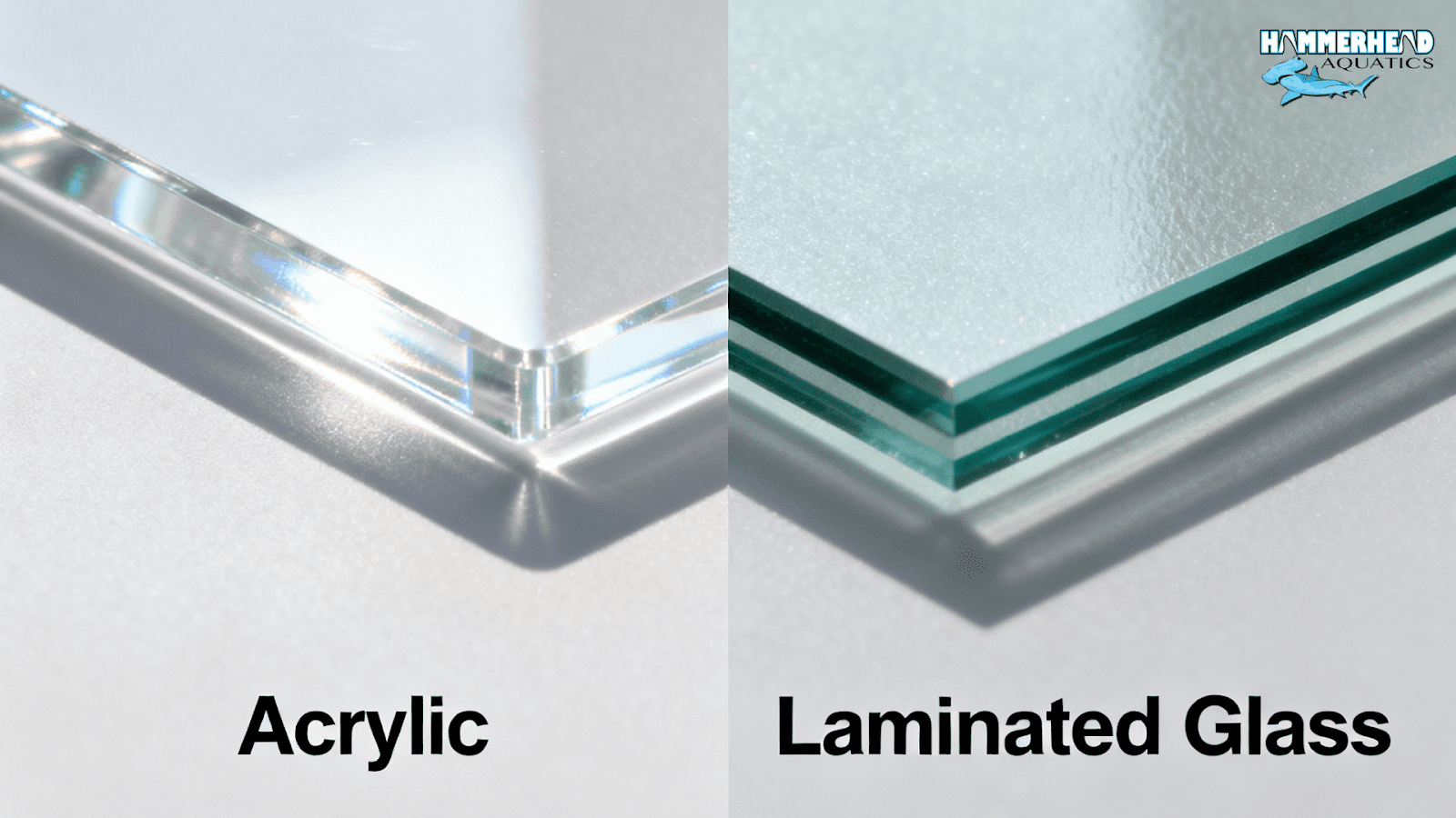 Comparison of acrylic and laminated glass for aquarium windows
