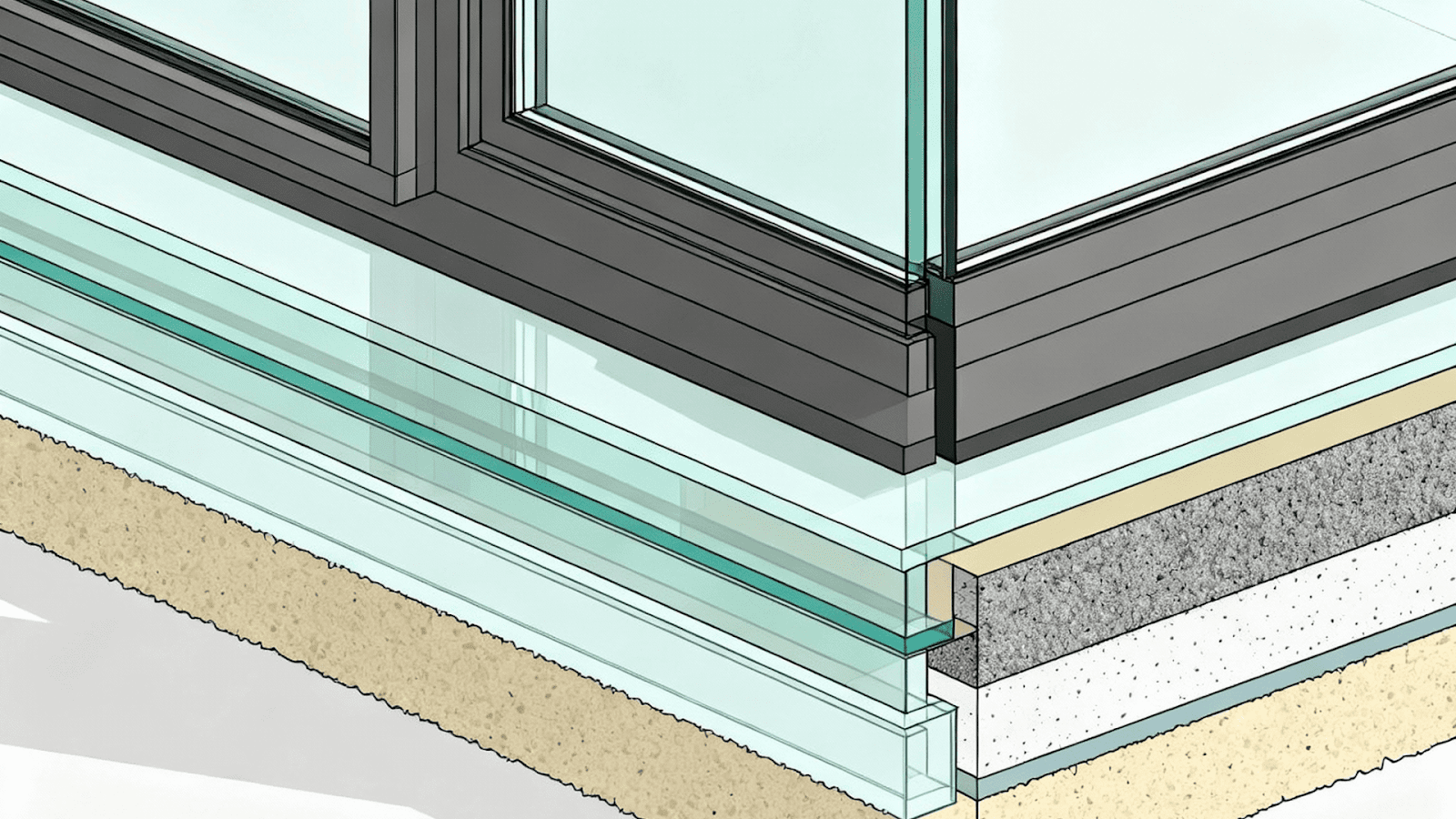 Hybrid zoo window combining glass and acrylic for optimal strength and clarity