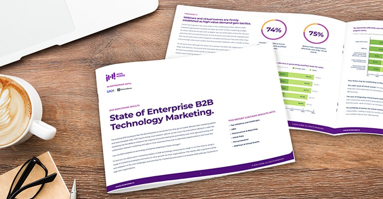 Enterprise B2B technology marketing 2022 benchmark results.