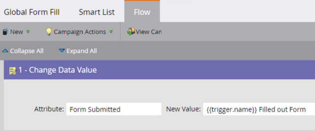 Screenshot of the Flow tab in Marketo, showing a step labeled
