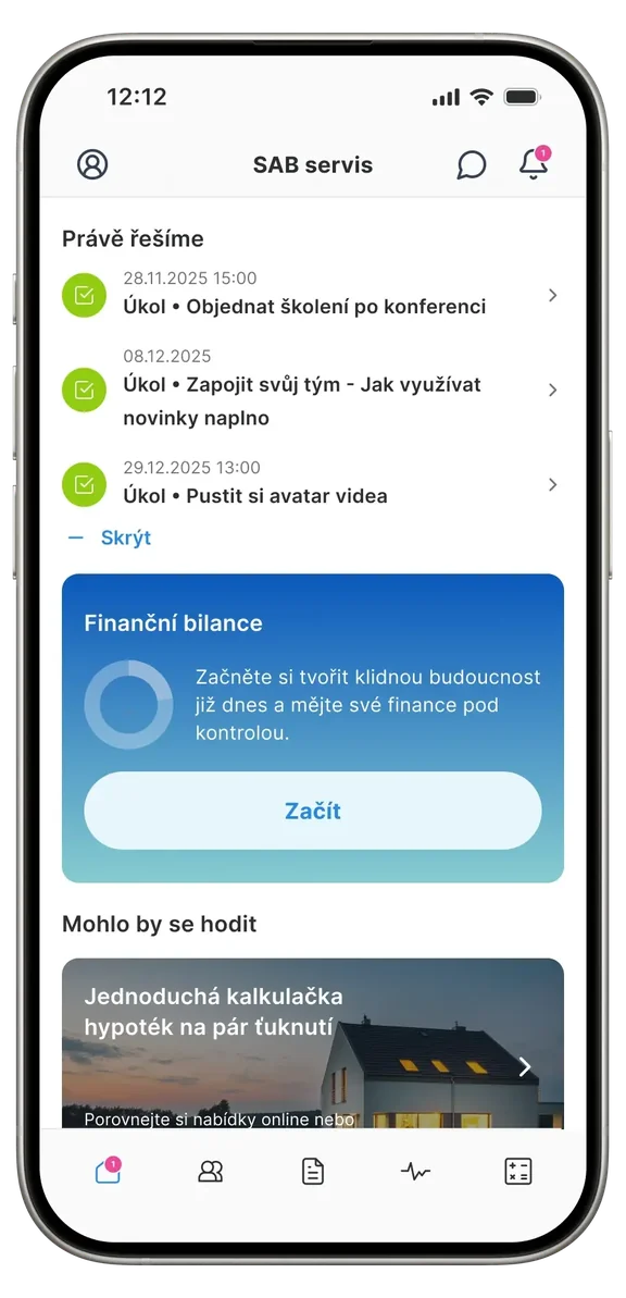 Aplikace myPLANN – stav úkolů v sekci Právě řešíme