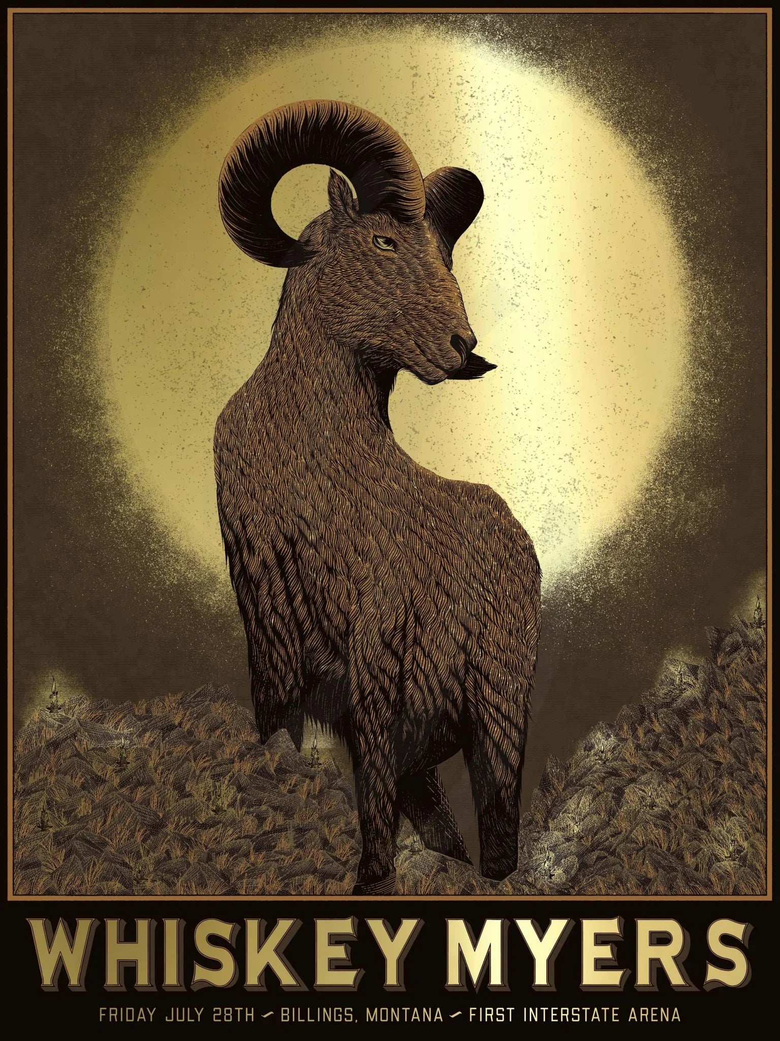C22 | WHISKEY MYERS | BILLING | 3DIAMOND | 24k GOLD | BROWN