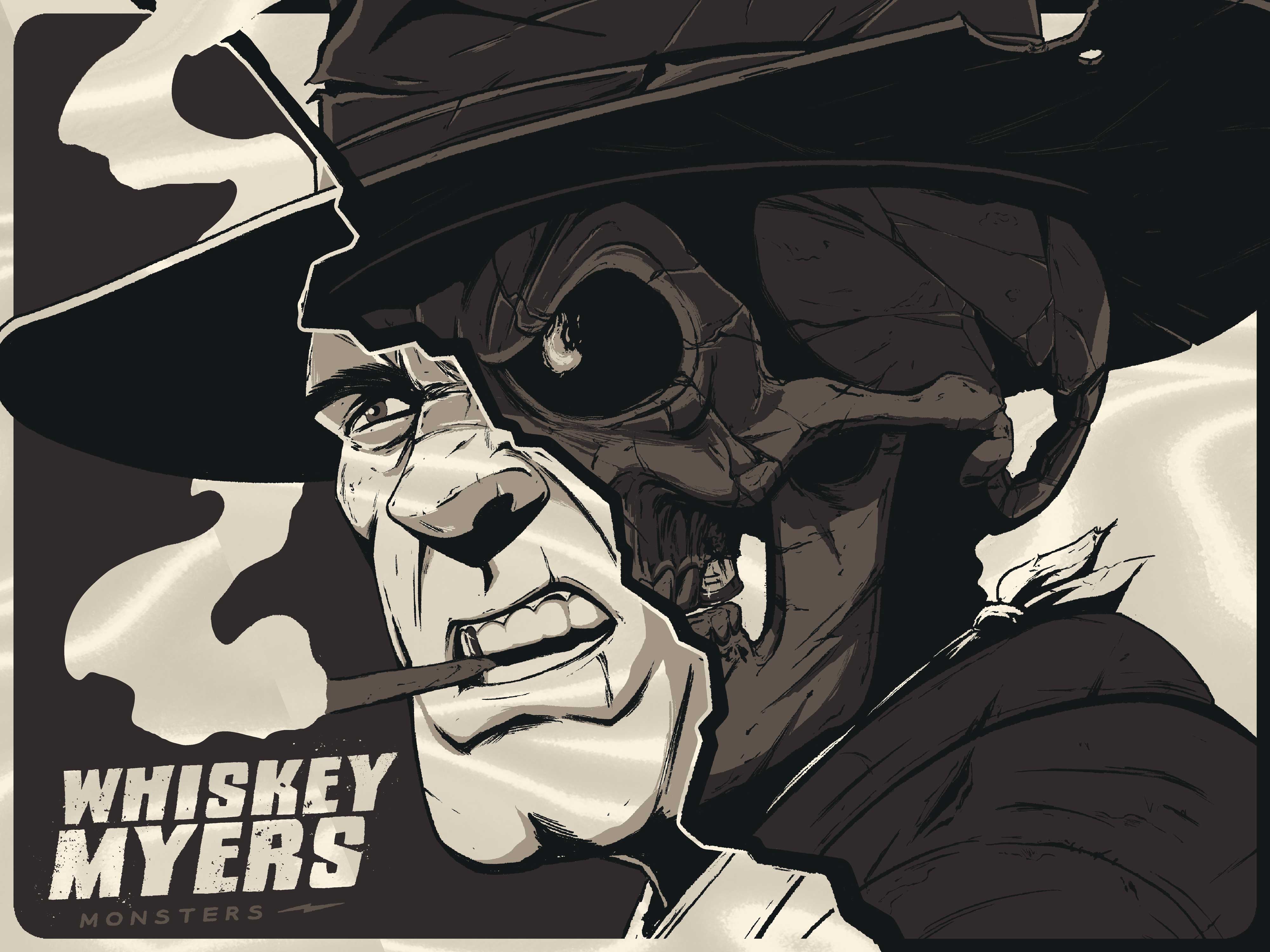 E35 | WHISKEY MYERS | MONSTERS | WHITE SWIRL | 1DIAMOND