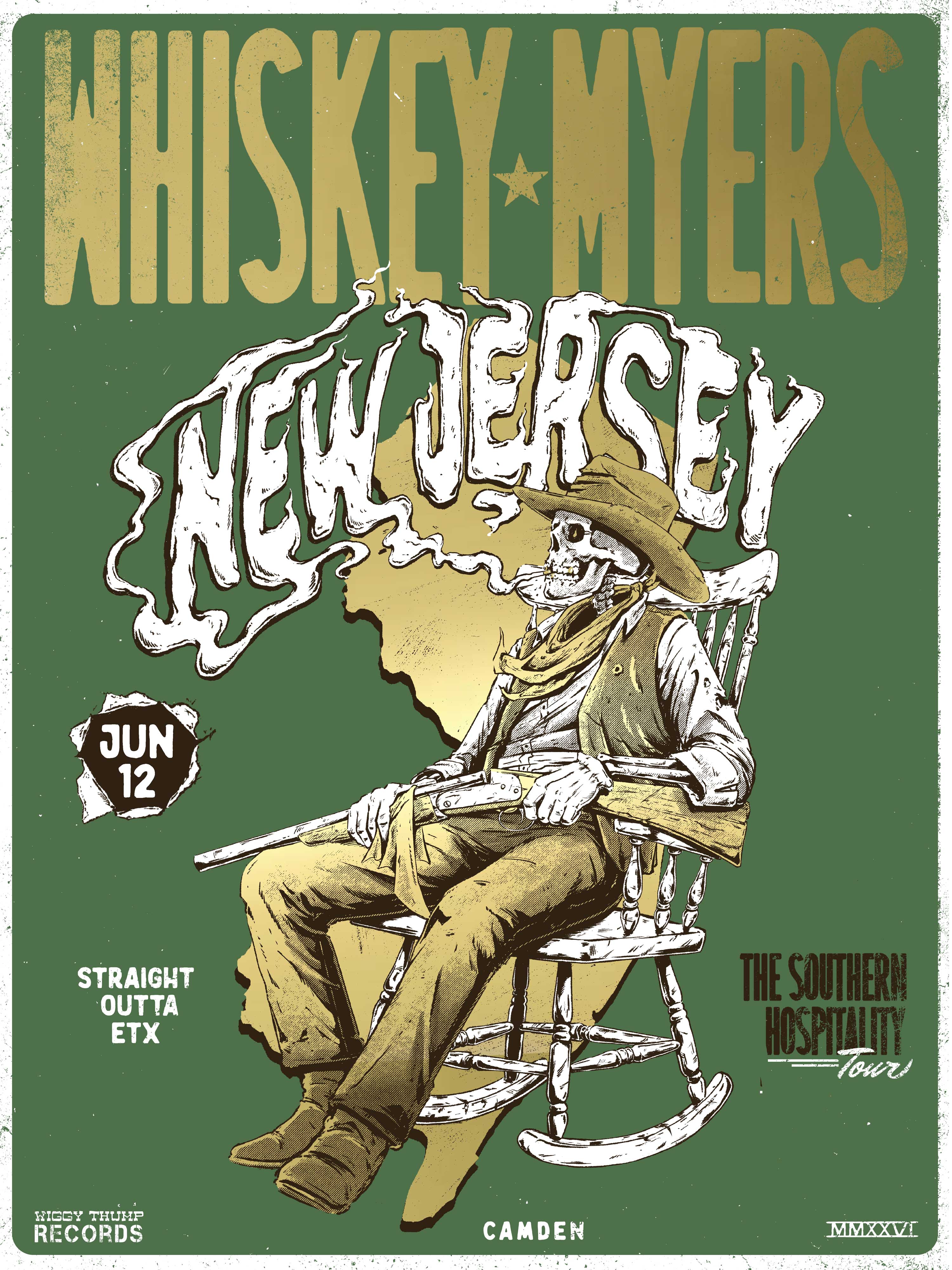 F25 | Whiskey Myers X Soundwaves Creative | New Jersey | 24K Gold | 3DIAMOND