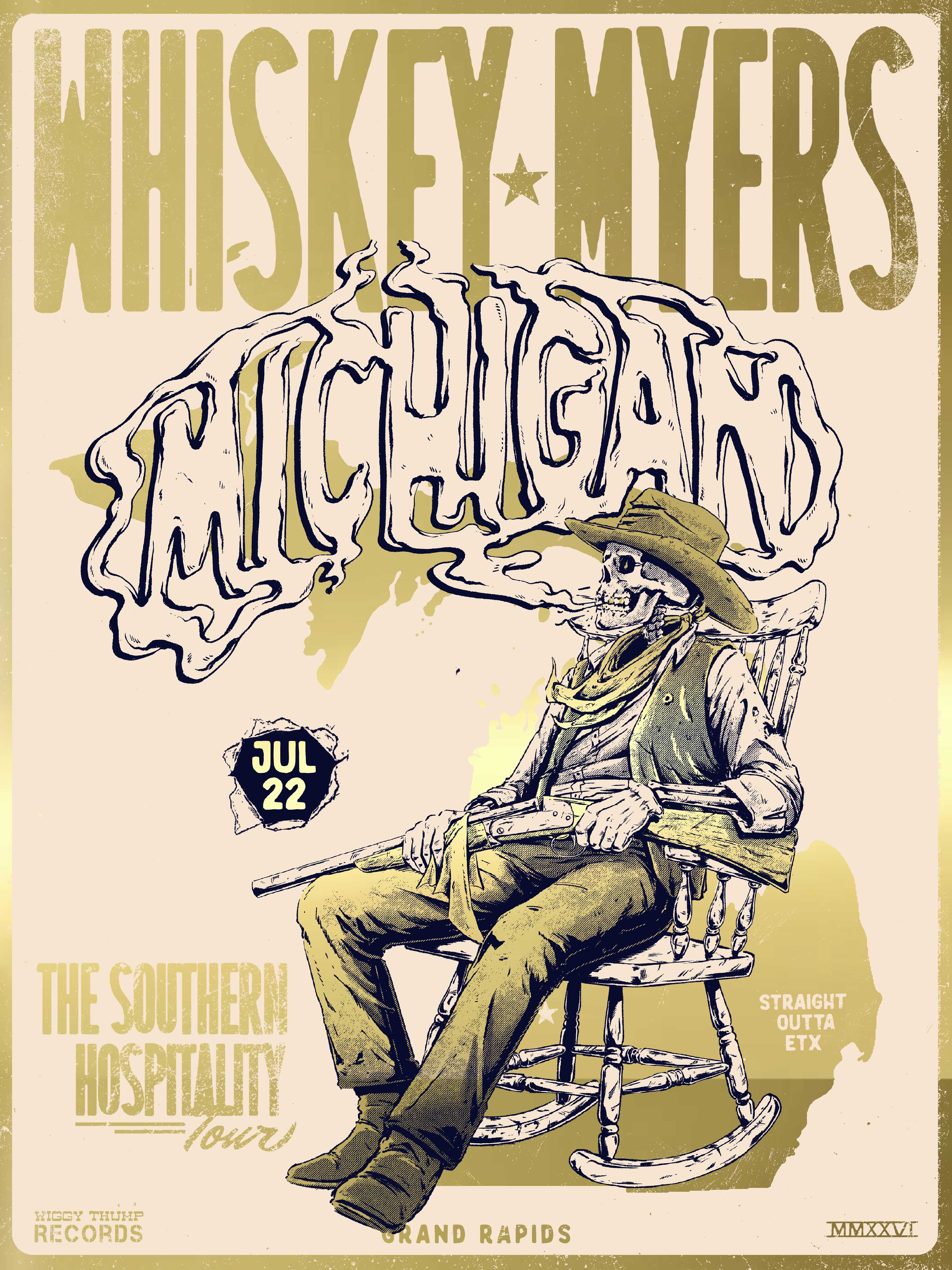 F35 | Whiskey Myers X Soundwaves Creative | Grand Rapids | 24K Gold | 3DIAMOND