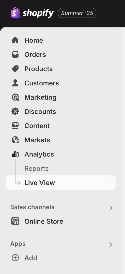 Shopify Admin Panel