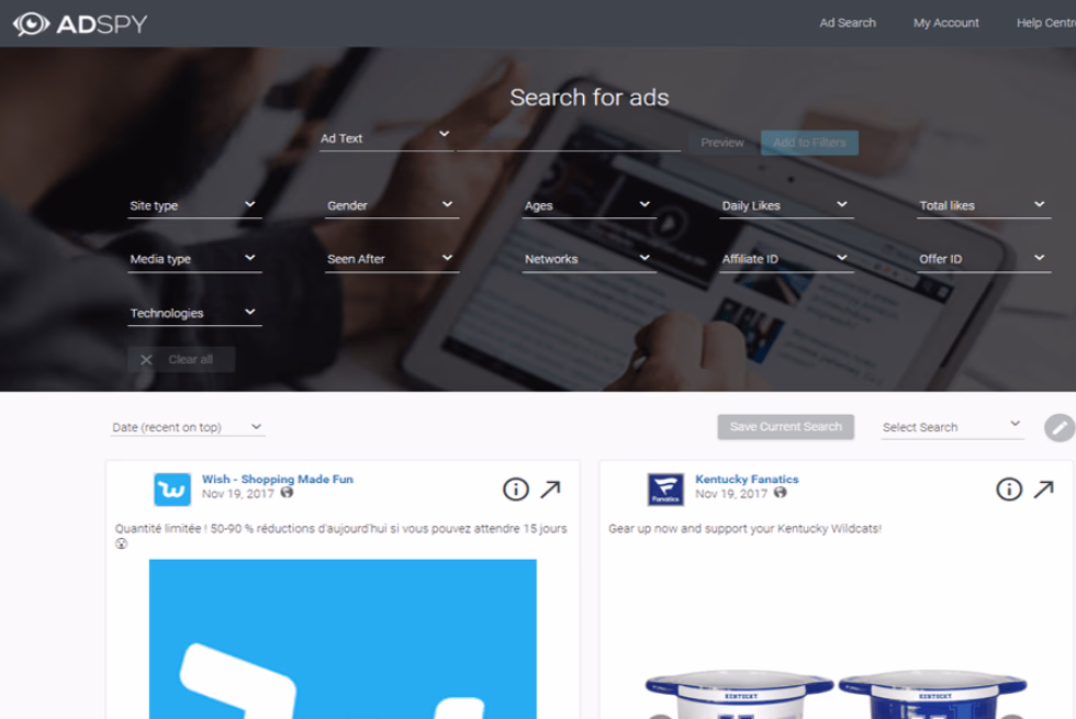 Ads Spy Search Tool