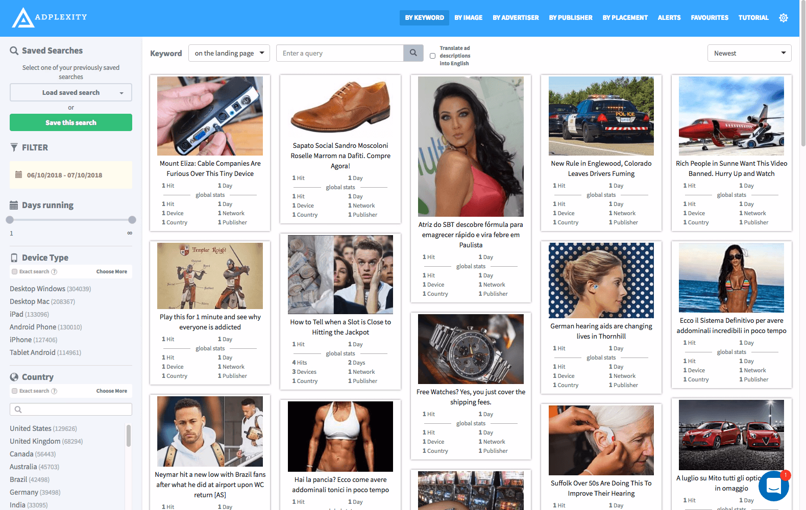 adplexity ads search results