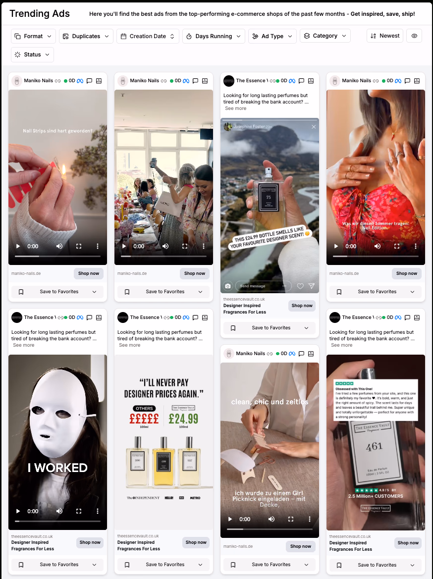 Trending Ads Product Showcase