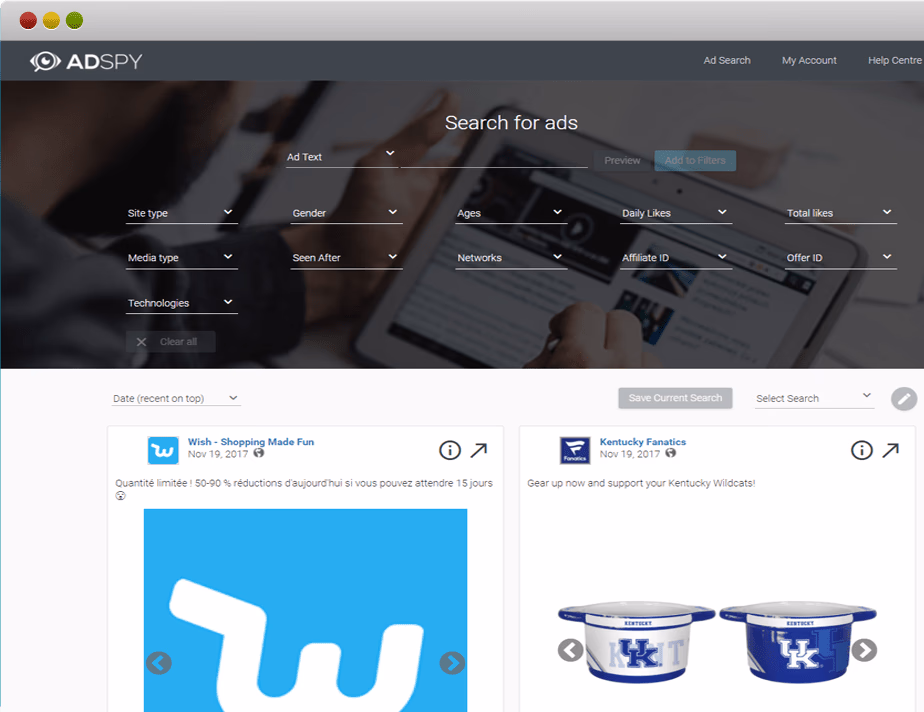 adspy search for ads