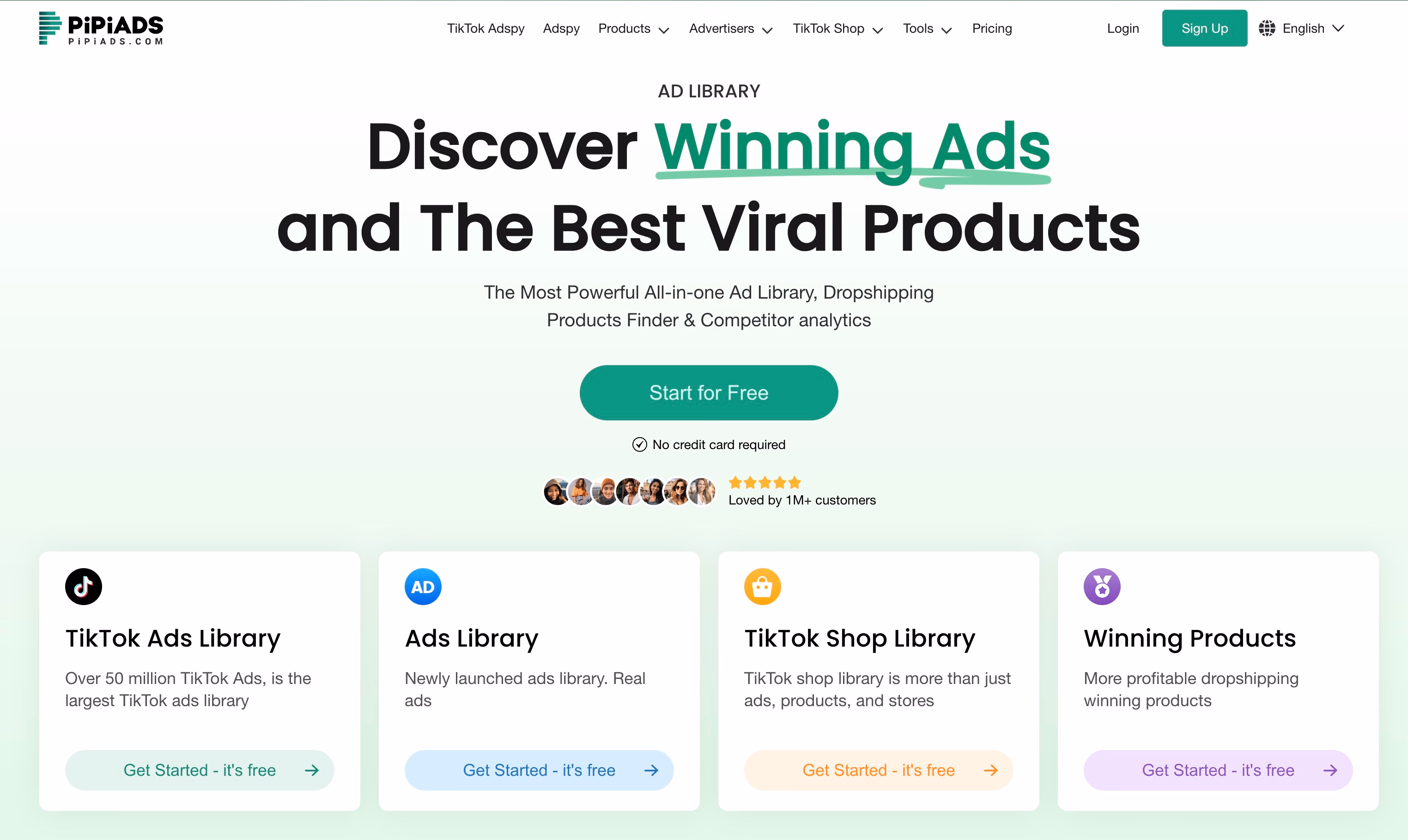 pipiads ad library homepage