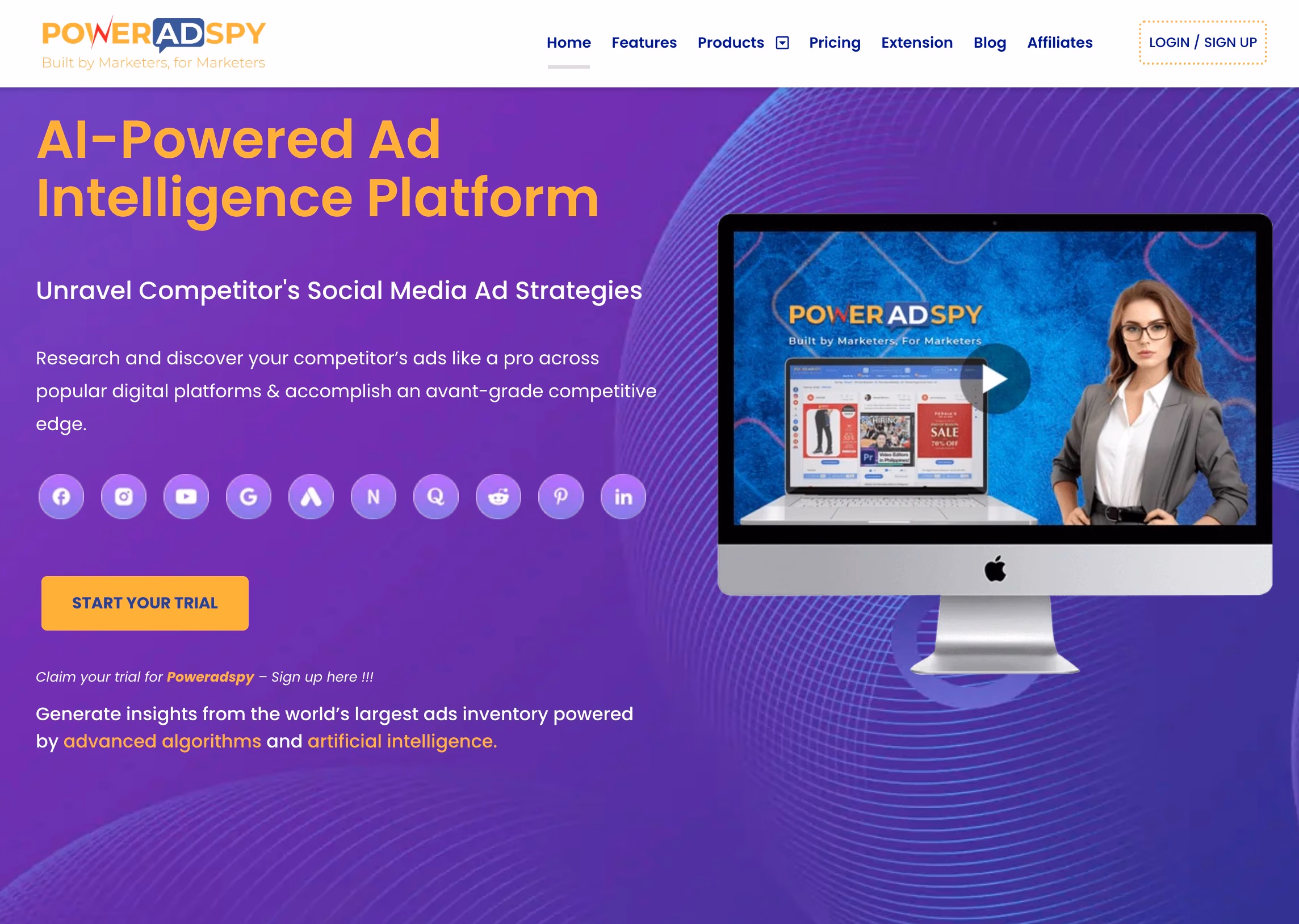 poweradspy website on imac