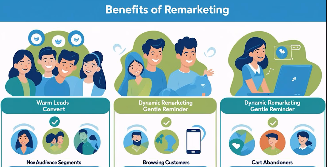 Remarketing Benefits Infographic Illustration