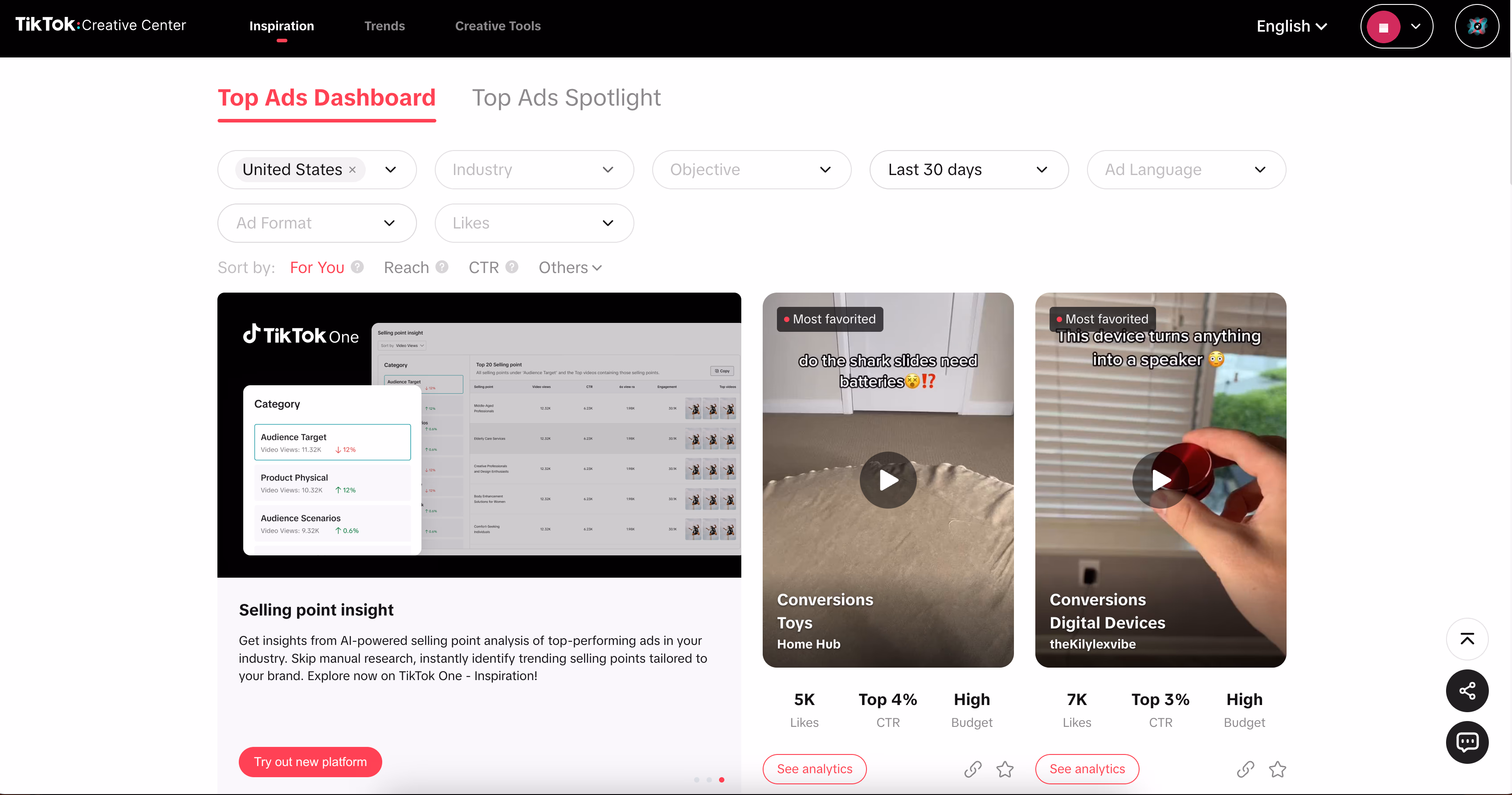 Tiktok Ads Dashboard Example
