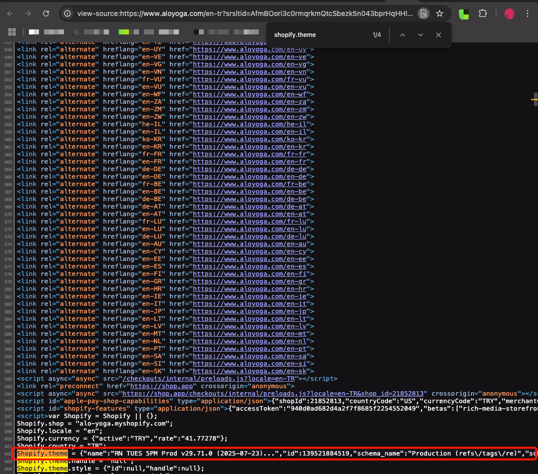 Code View Aloyoga Website