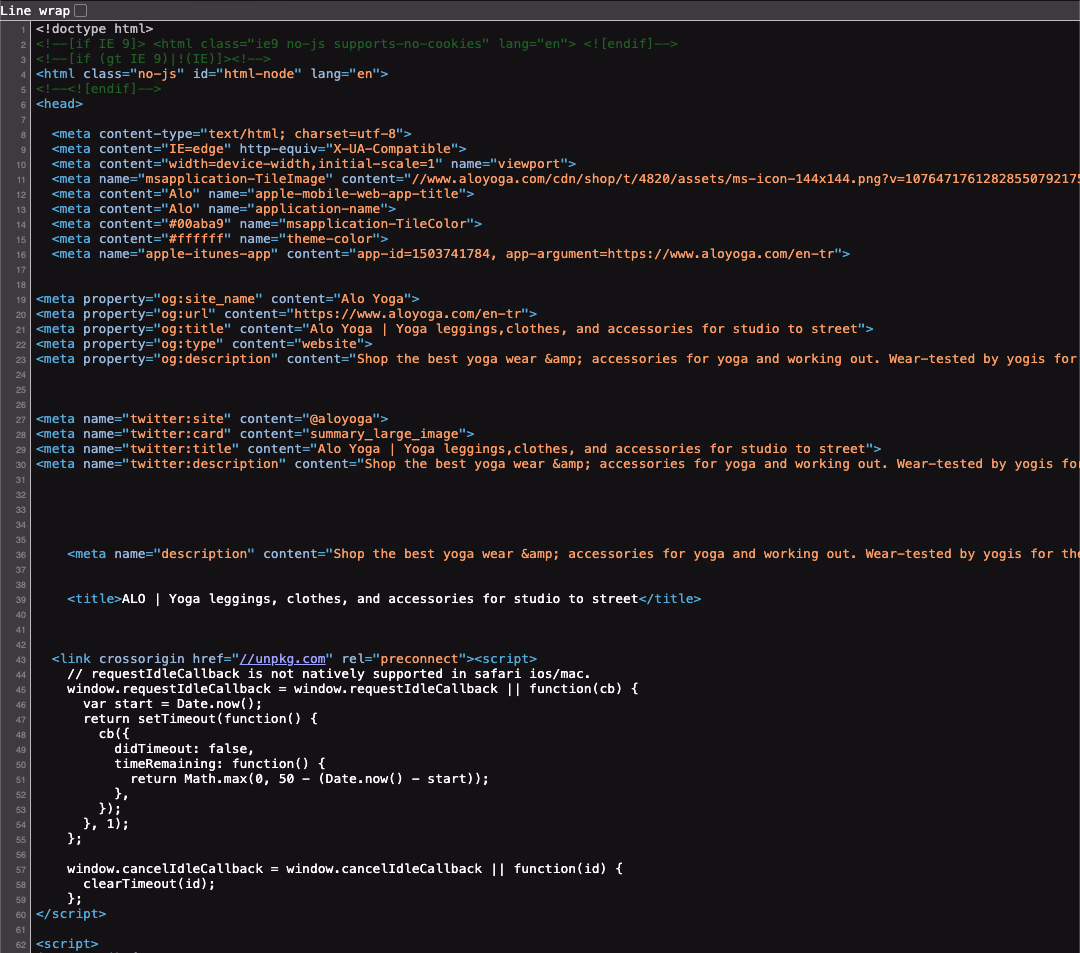 Html Code Snippet Aloyoga
