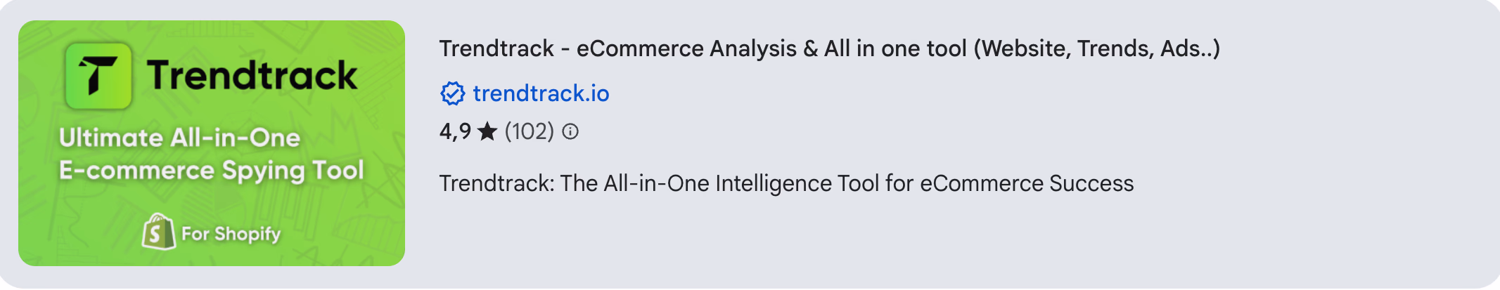 Trendtrack Ecommerce Analysis Tool