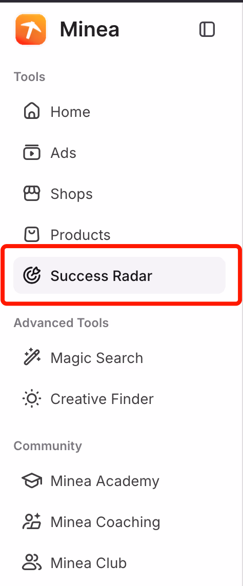 Success Radar Minea Tool