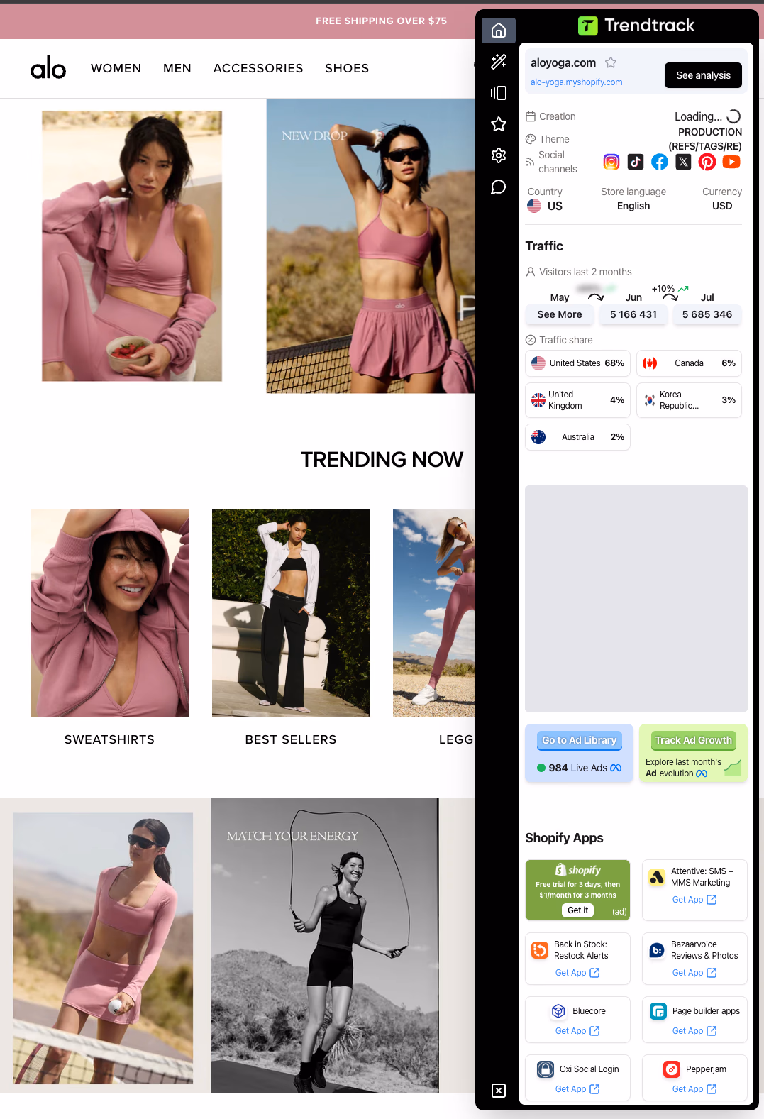 Alo Yoga Website Trending Now
