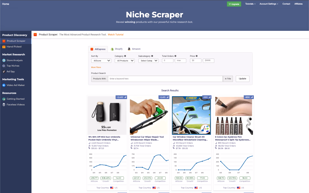 Niche Scraper Product Search