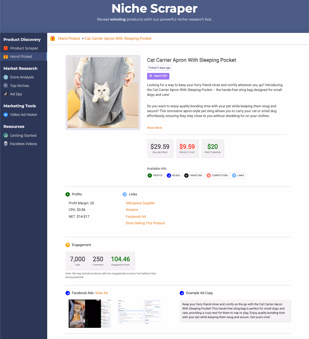 Cat Carrier Apron Product
