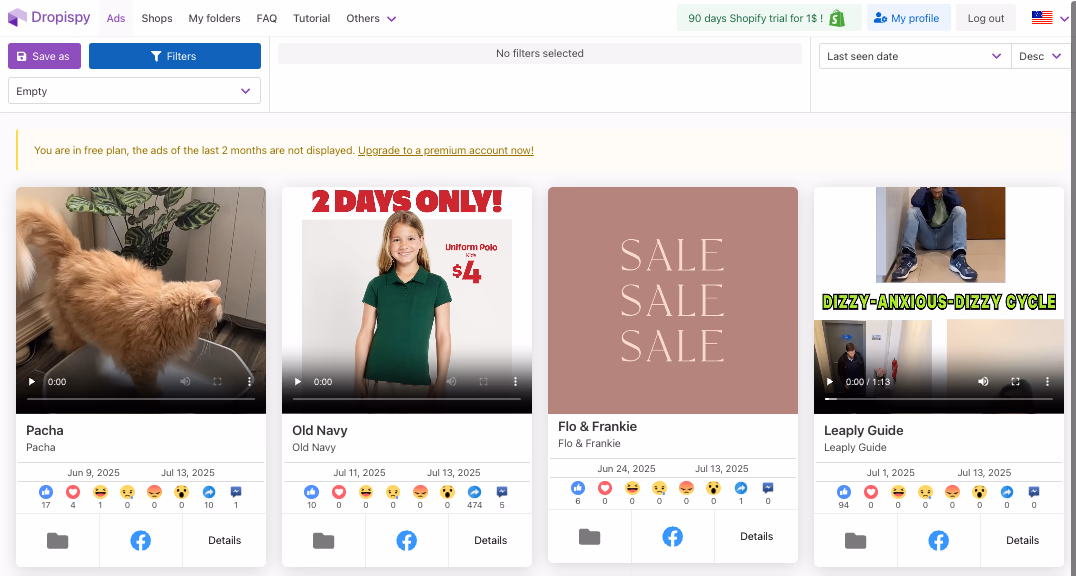 Product Advertisement Display Dashboard
