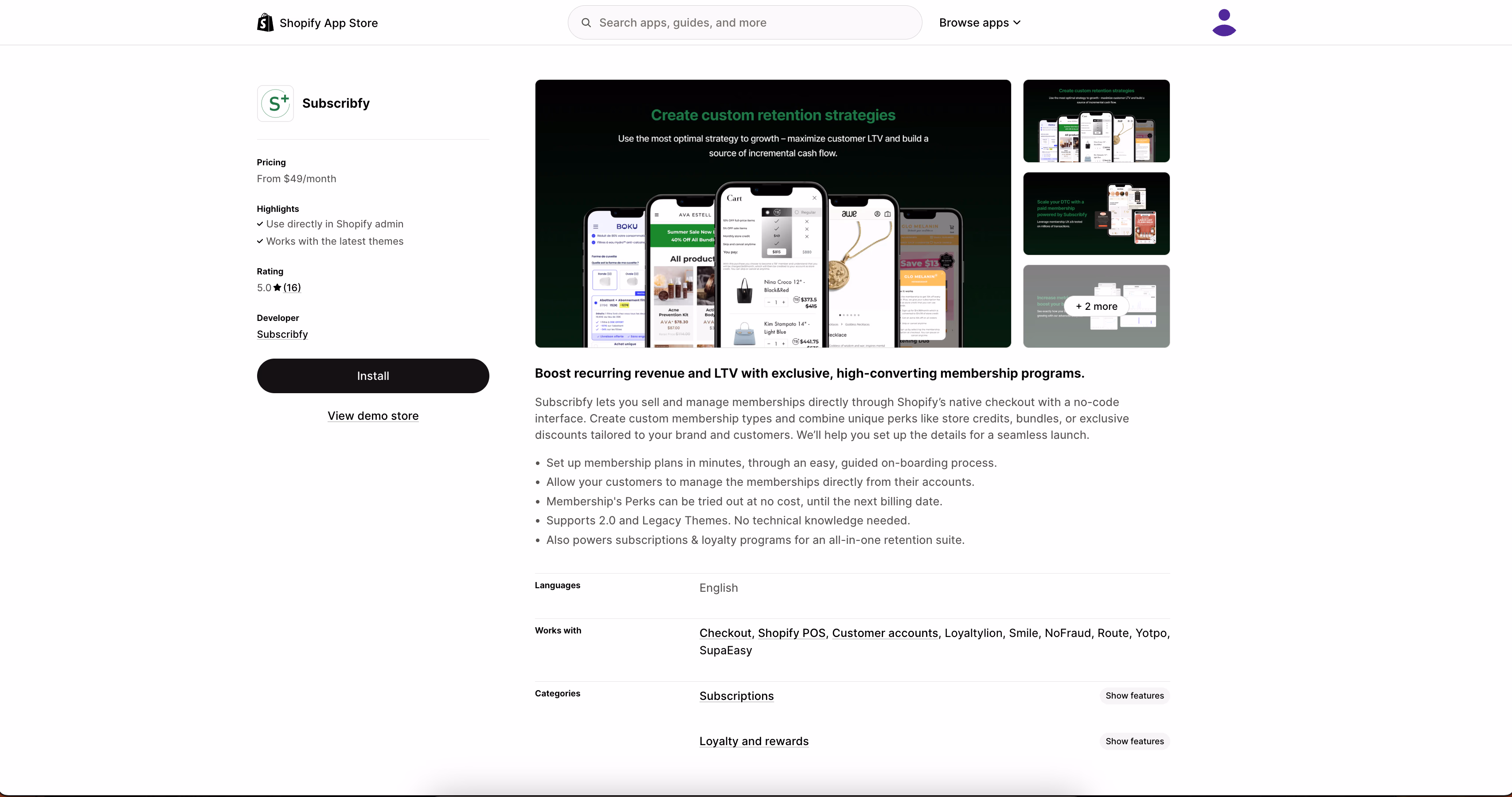 Shopify App Subscribfy Screenshots