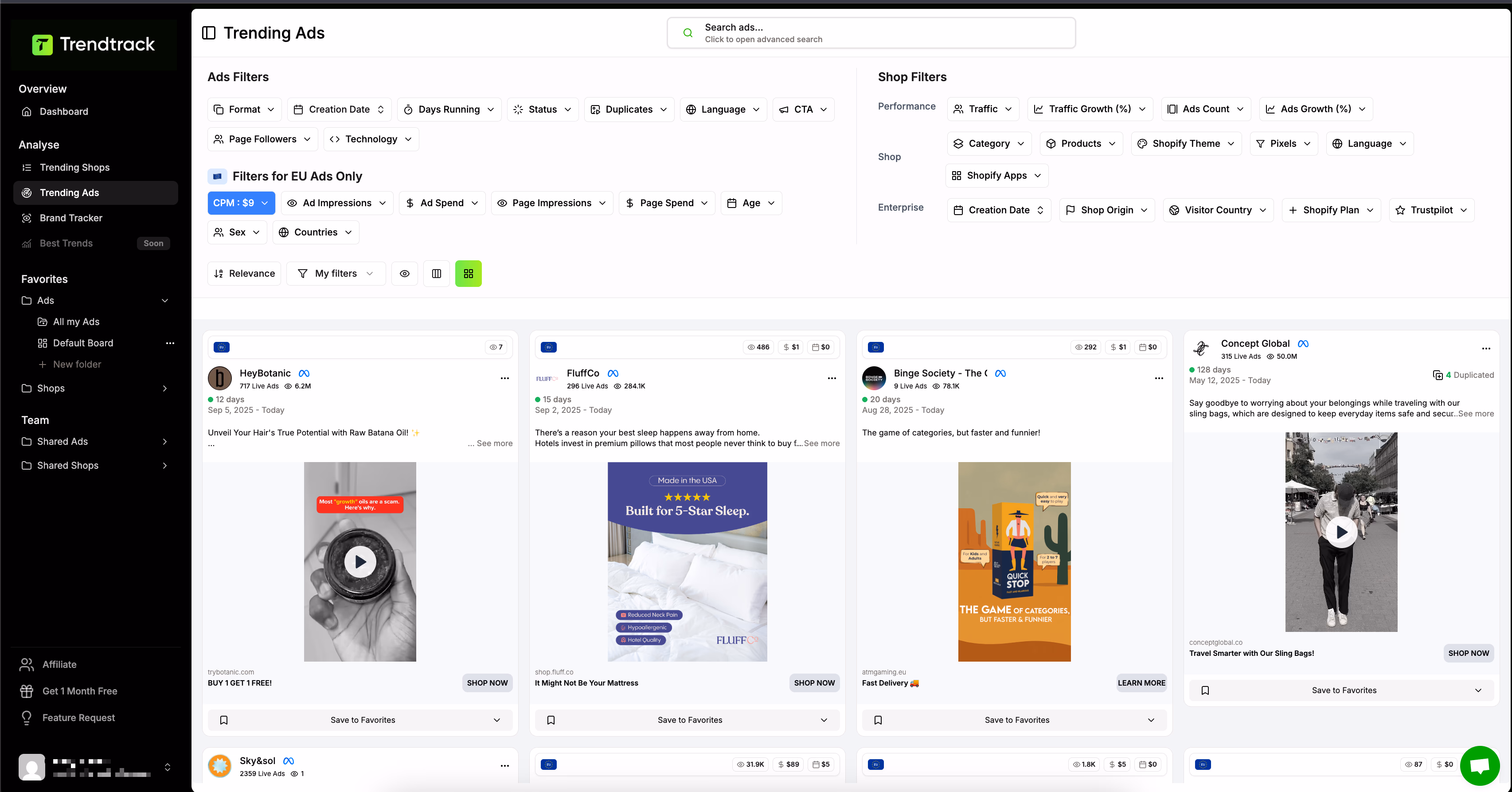 Ads Filters Shop Listings