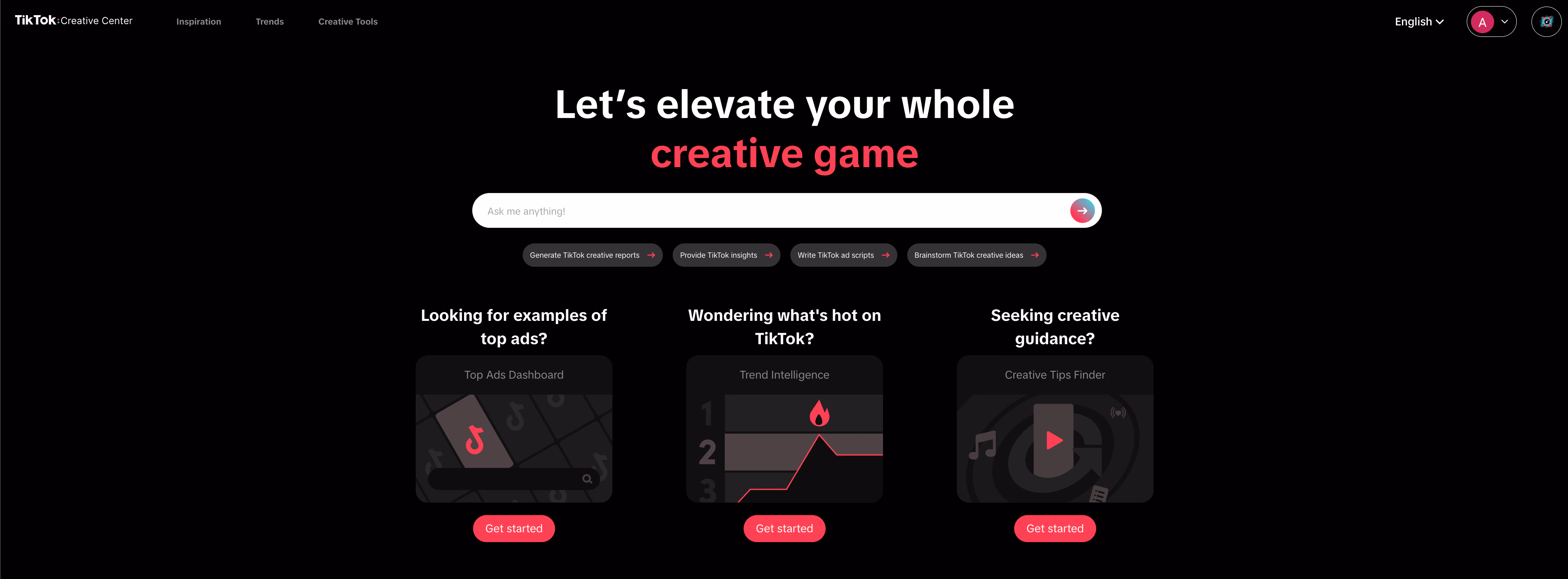 Tiktok Creative Center Website